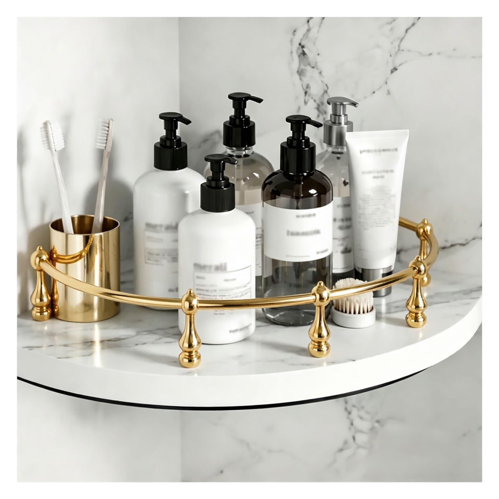 Flexible Aluminum Shelf Guard Rail Set, Bendable Anti-Fall Edge Protector Bar, 16/20/24/36/39in for Kitchen Cabinet Pantry Display Rack(Gold,96cm/37.8in)