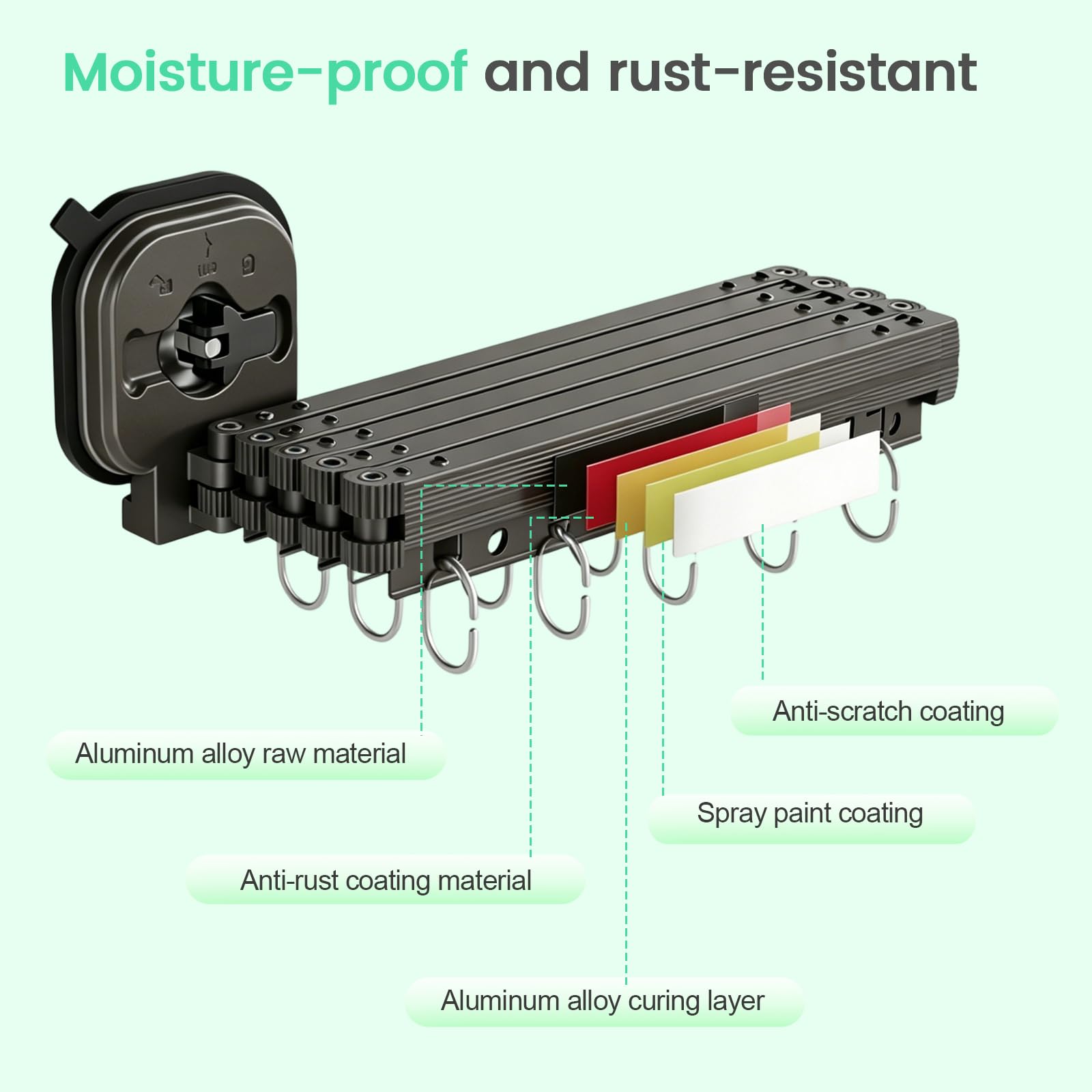 Rideau De Douche Sans Perçage Avec Ventouse, Forme L/U, 5 Plis, 1,8 x 2 m | Ventouse Puissante,Tringle Rideau Douche Pliable Anneaux Pour Douches D'Angle,Barre Douche Angle RéGlable/Extensible Gris