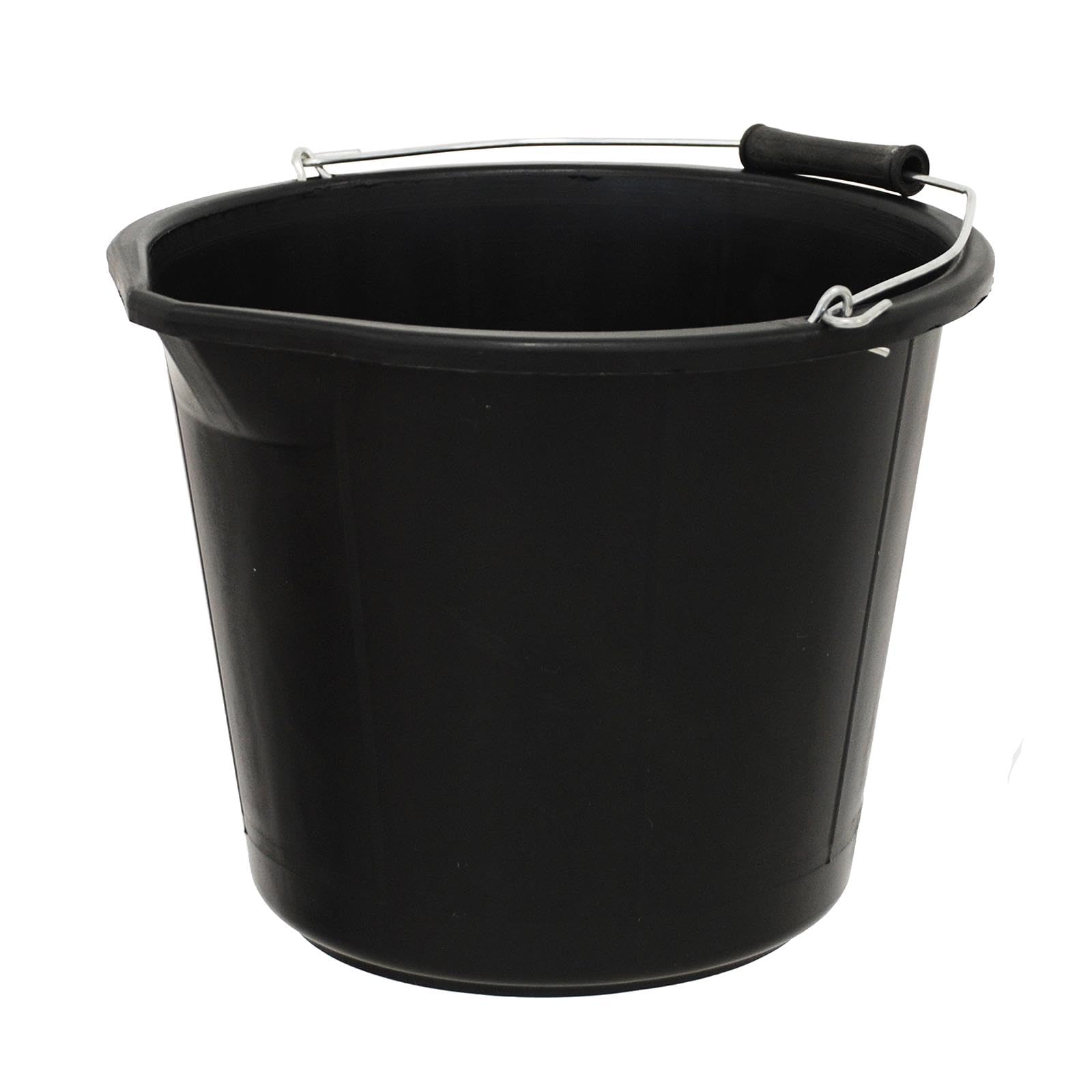 Simpa Black 14L / 3 Gallon Heavy Duty Builder's Bucket - Single Bucket