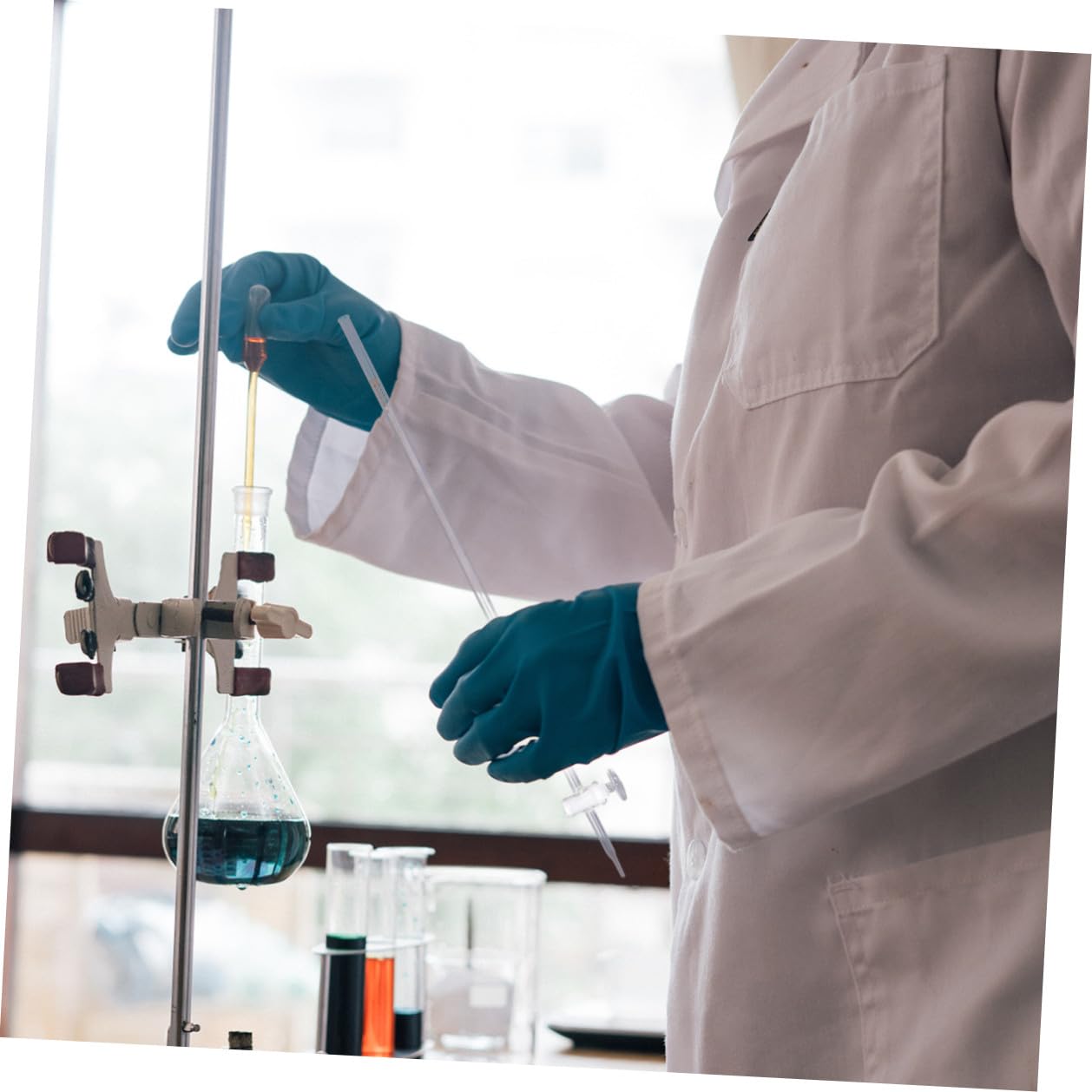 Homoyoyo Pipette Graduée en Verre Compacte et Légère pour Laboratoire, Burette Chimie Graduée pour Expérience de Laboratoire et Utilisation par Étudiants
