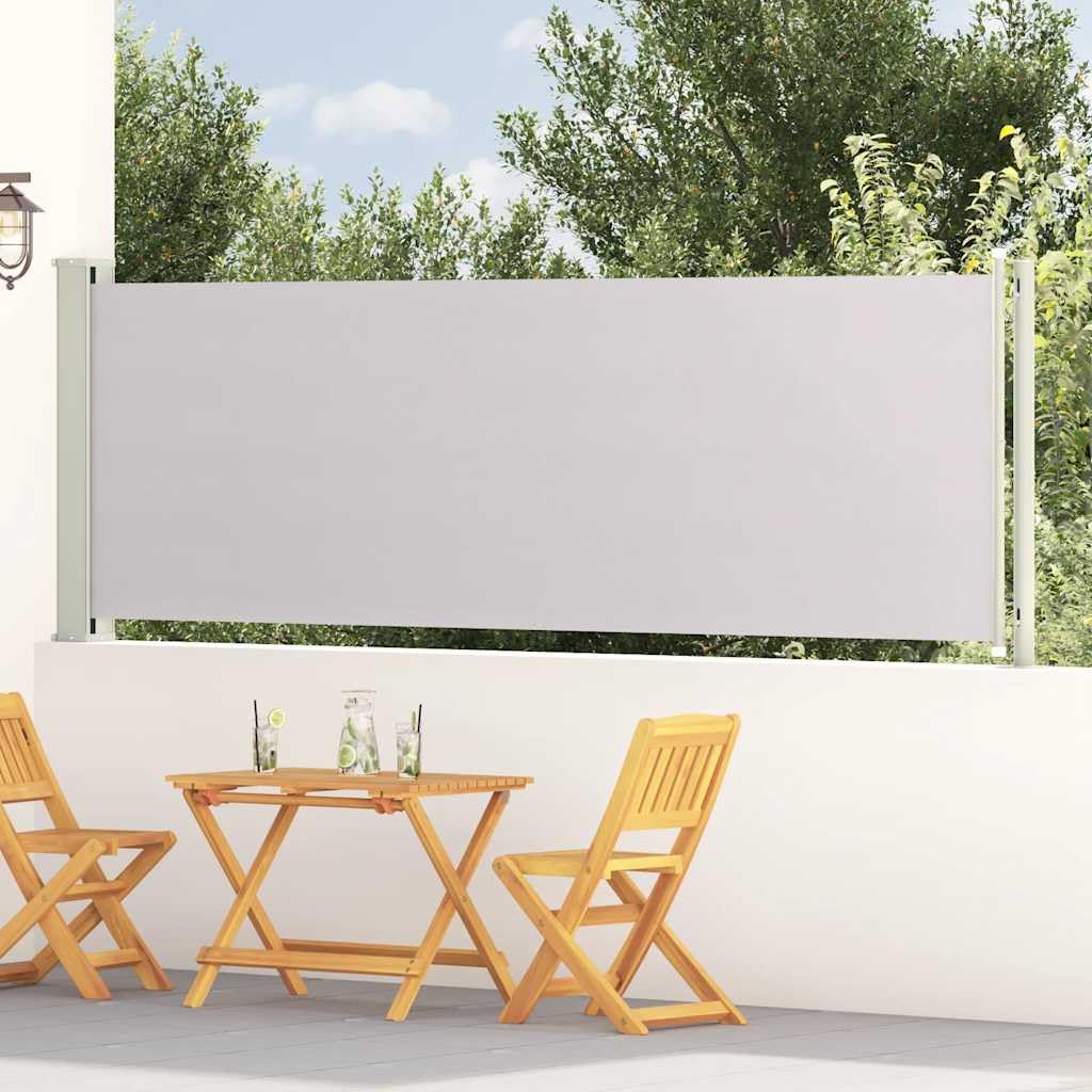 vidaXL Seitenmarkise Ausziehbar Sonnenschutz Sichtschutz Windschutz Seitenwandmarkise Seitenrollo Markise Balkon Terrasse Garten 117x600cm Grau