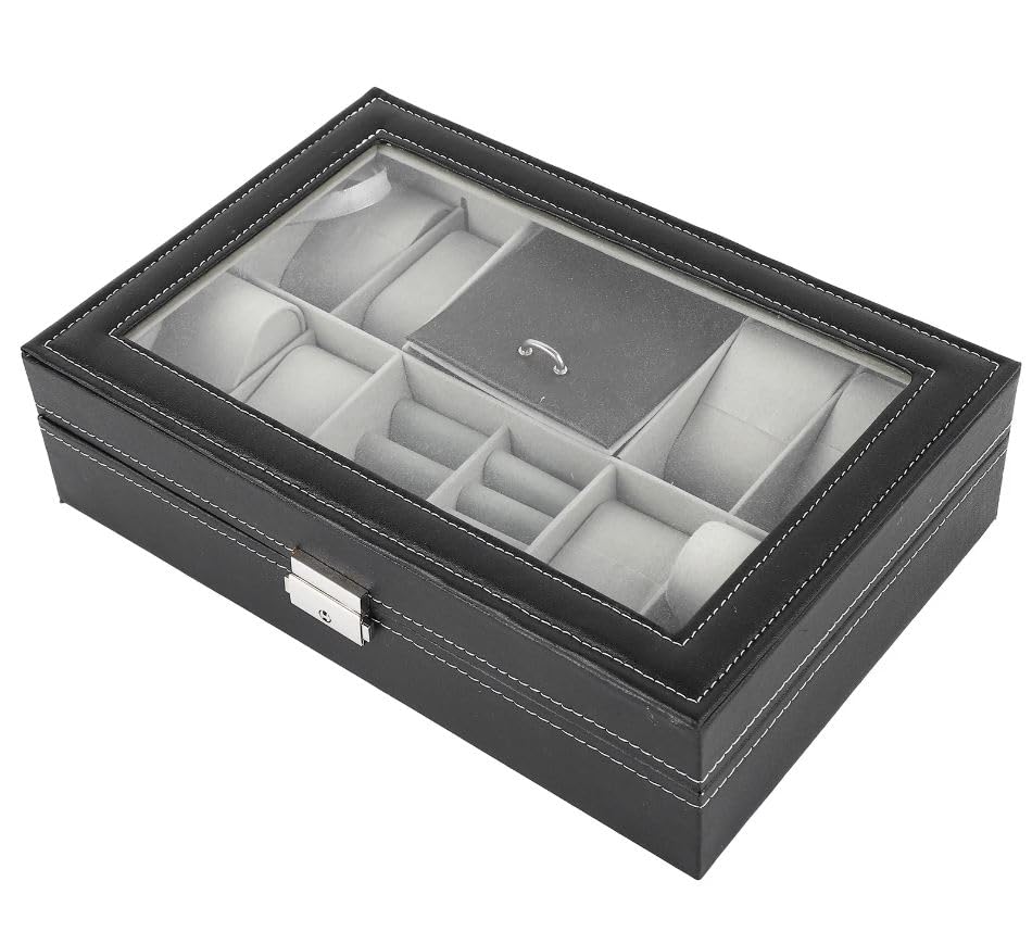 Azelf Fashion Travel Roll PU Leather Collector Organizer Watch Box Jewelry Case (3 grid) (B0CXHHWBQ5) Amazon Price History, Amazon Price Tracker