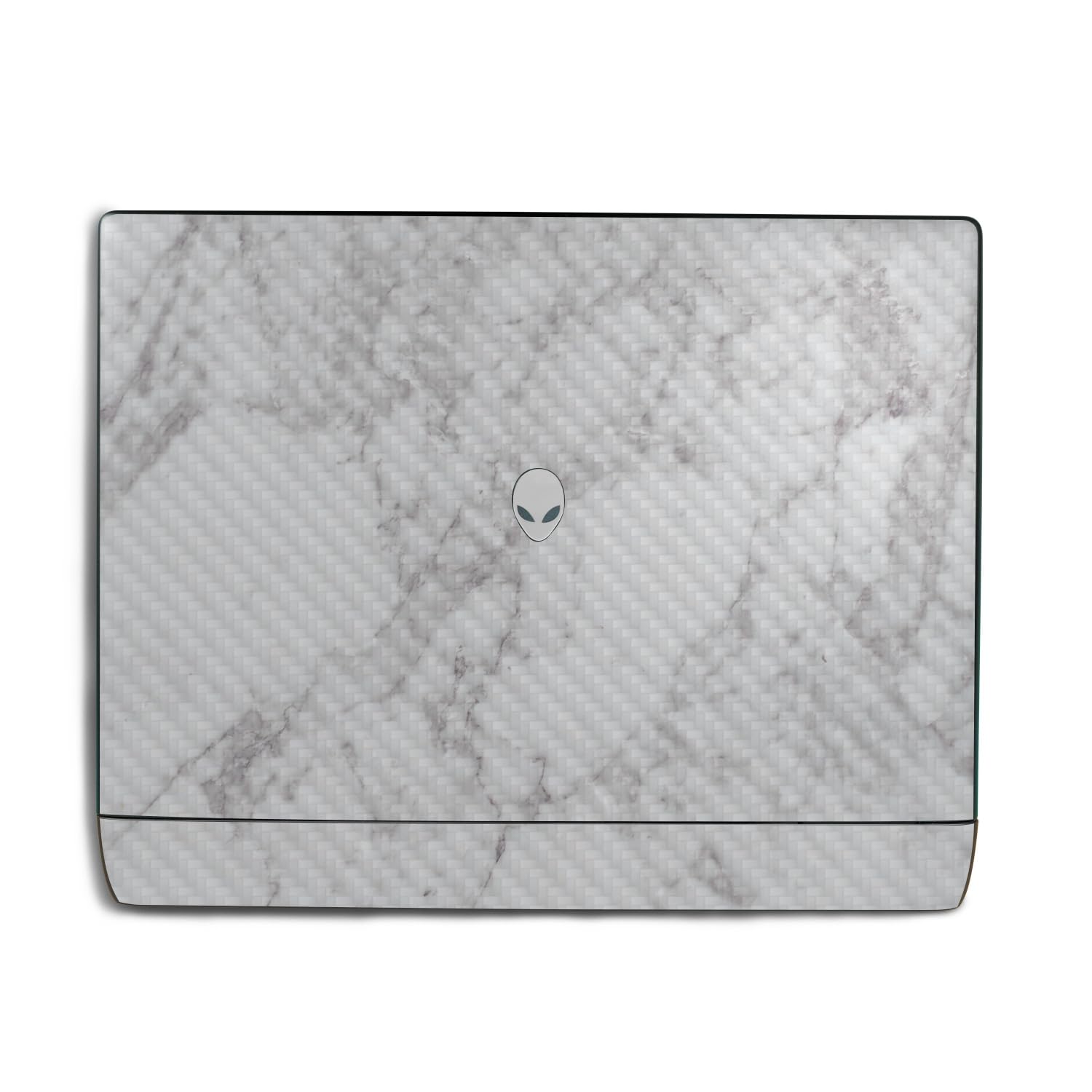 Carbon Fiber Laptop Skin Compatible with Alienware 18 Area-51 (2025) - Frost Marble - Premium 3M Vinyl Protective Wrap Decal Cover - Easy to Apply | Crafted in The USA by MightySkins
