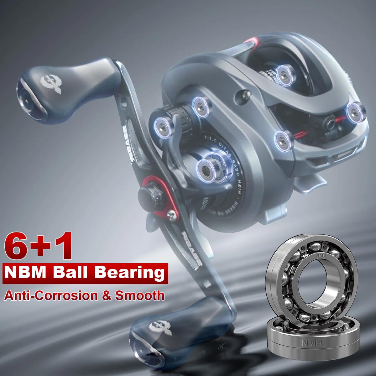 baitcasting reel with 6 ball bearings Amazon.com : SEASIR Cammando Power Baitcasting Reel, Saltwater Freshwater Baitcaster  Reel, 6.6oz Ultralight Fishing Reel, Max Drag 19.8LB, 6+1 NMB Bearing,  7.1:1 Ratio, Carbon Fiber Washer, Heavy Duty, Grey : Sports & Outdoors