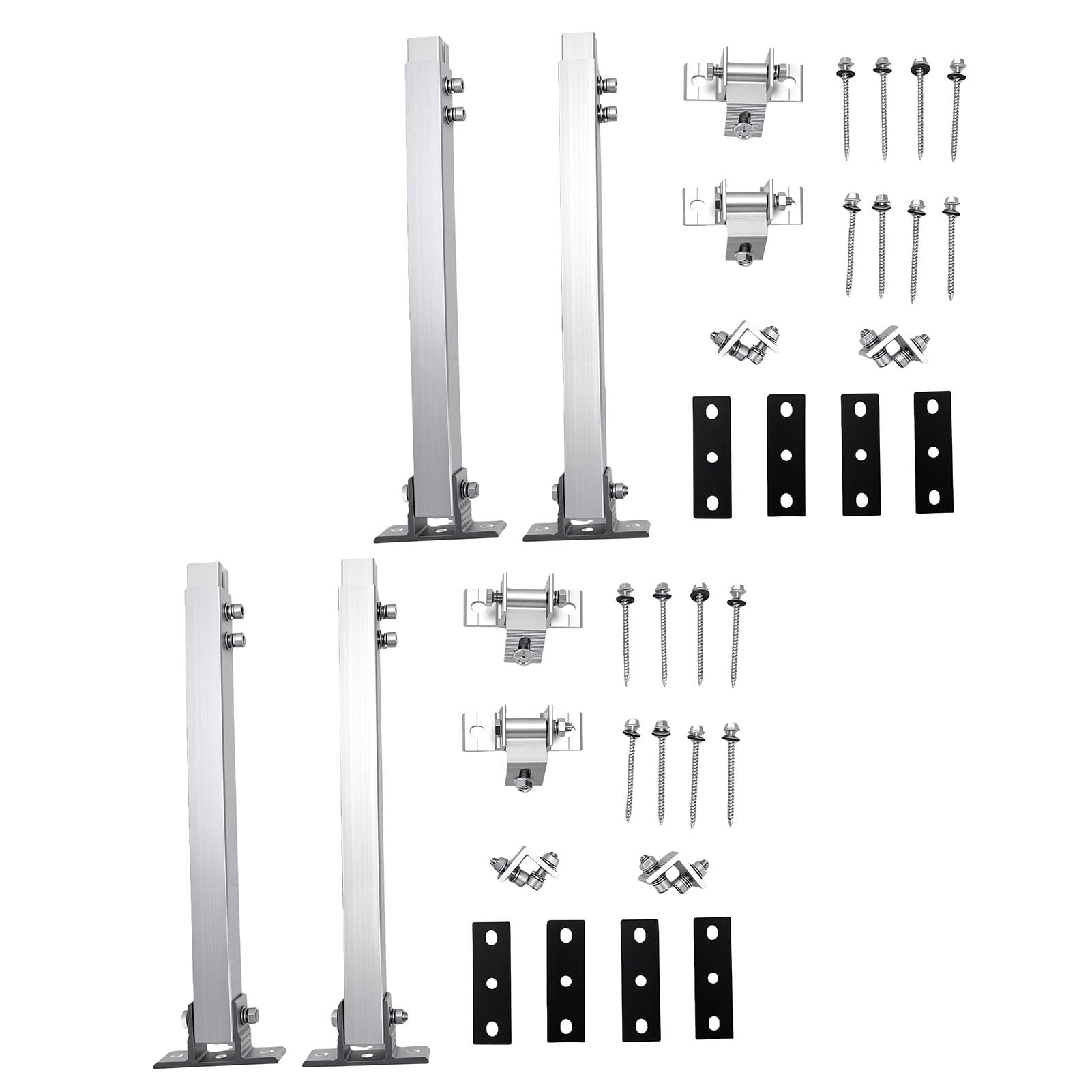 Generic Staffa di Montaggio per Pannello Solare Supporto Regolabile in Lega di Alluminio Durevole per Tetto del Balcone 2 Set di Inclinazione da 15 a 30 Gradi
