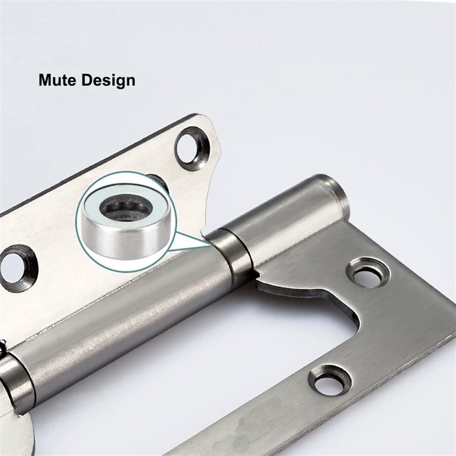 4 "100mm Imagen de Acero Inoxidable de Las bisagras Dormitorio de la Puerta de la Puerta de Madera Ranura Libre Espesada con el rodamiento de Mudo de 4 Pulgadas Bisagra de la Puerta (Color : Silver)