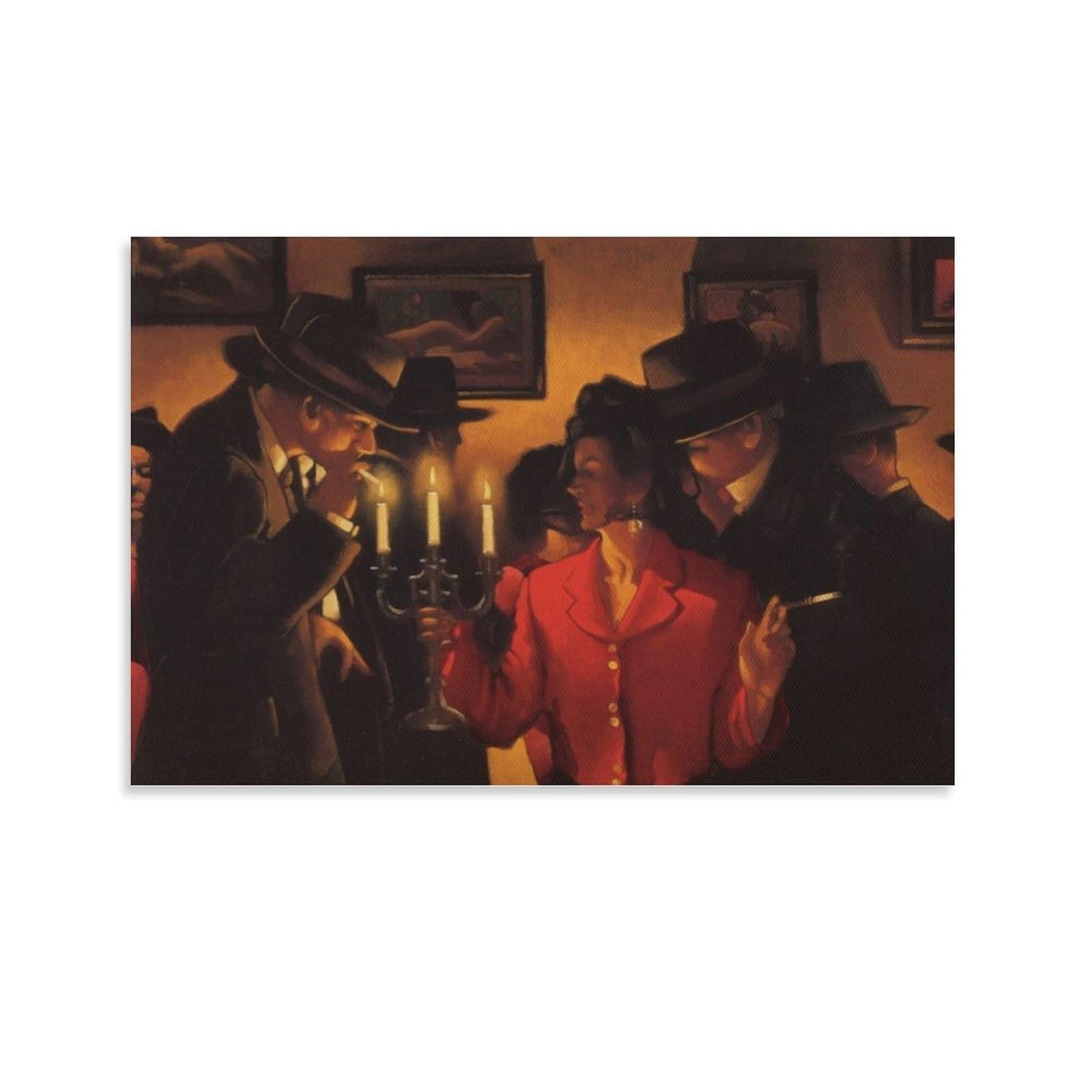 Queen of The Fan-Dan by Jack Vettriano Wall Art Prints - Home Decor Picture Canvas Painting Posters 16x24inch(40x60cm) — image 1