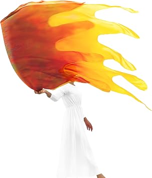 Wuchieal Consuming Fire Worship Flags, Holy Fire Worship Flag, Holiness Church Praise Dance Flags Black&Red&Yellow, Large