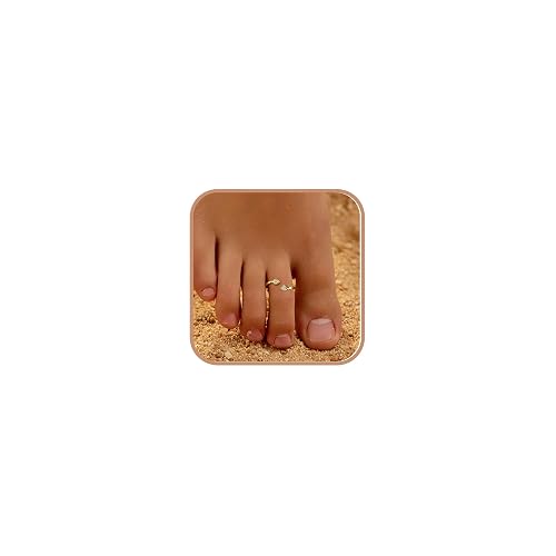 925 Sterling Silver Heart Toe Rings for Women Non Tarnish 14K Gold Plated | LOVE Heart Open Stylish Toe Ring to Daughter Mom Waterproof Adjustable Summer Beach Party Foot Band Ring Wedding Jewelry Gift - Gold A