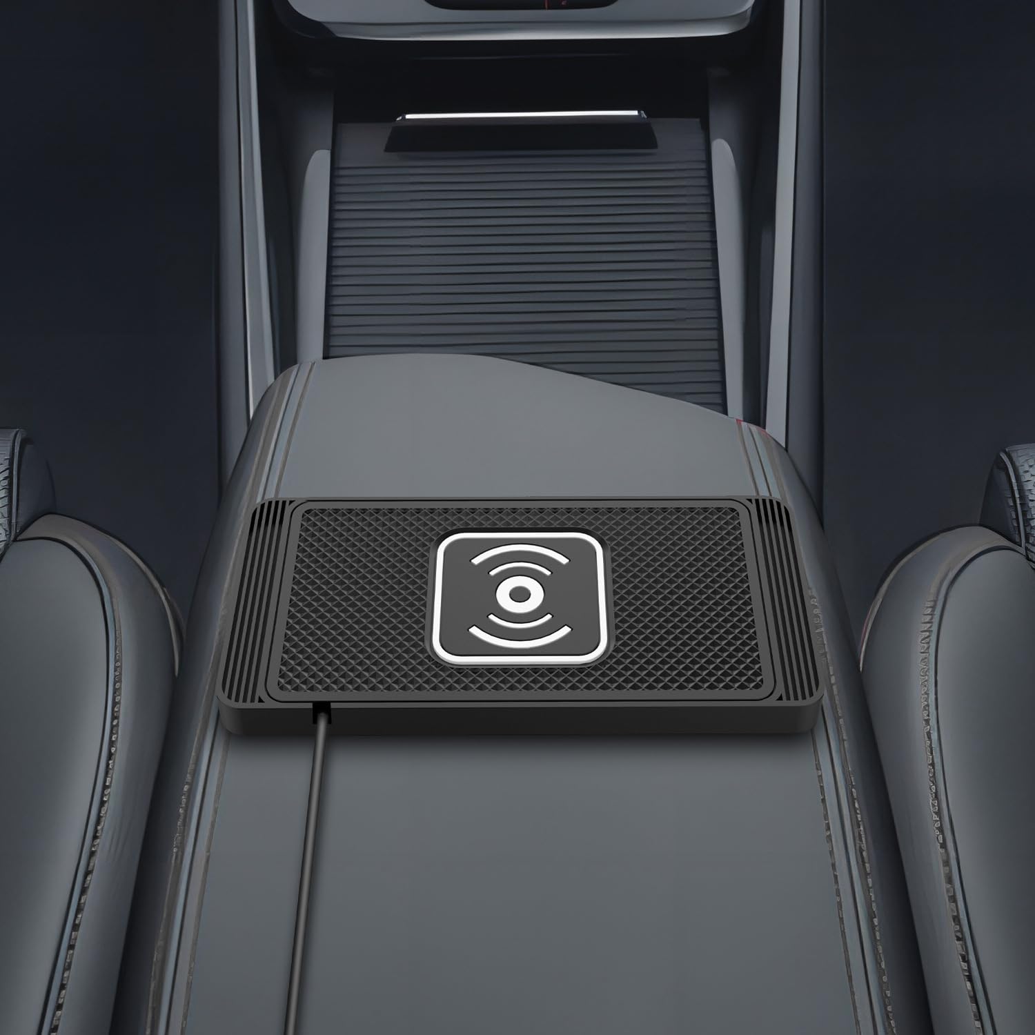Almohadilla Cargador Coche Inalámbrico para A1 A2 A3 A4 A4L A5 A6 A6L A7 A8, Cargador Inalámbrico Rápido 15W Qi, Alfombrilla Antideslizante Teléfono Coche,15W USB-1m