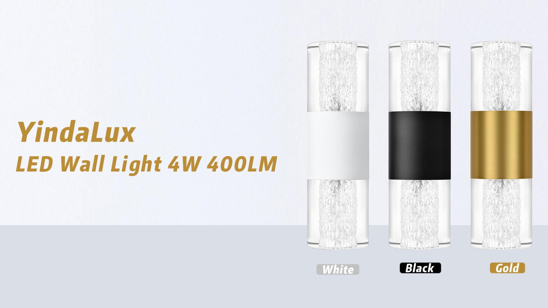 2 Applique Da Parete LED 4W 400LM – Controllo Touch, Dimmerabile, 2700K/3000K/4000K, Per Camera, Corridoio, Soggiorno
