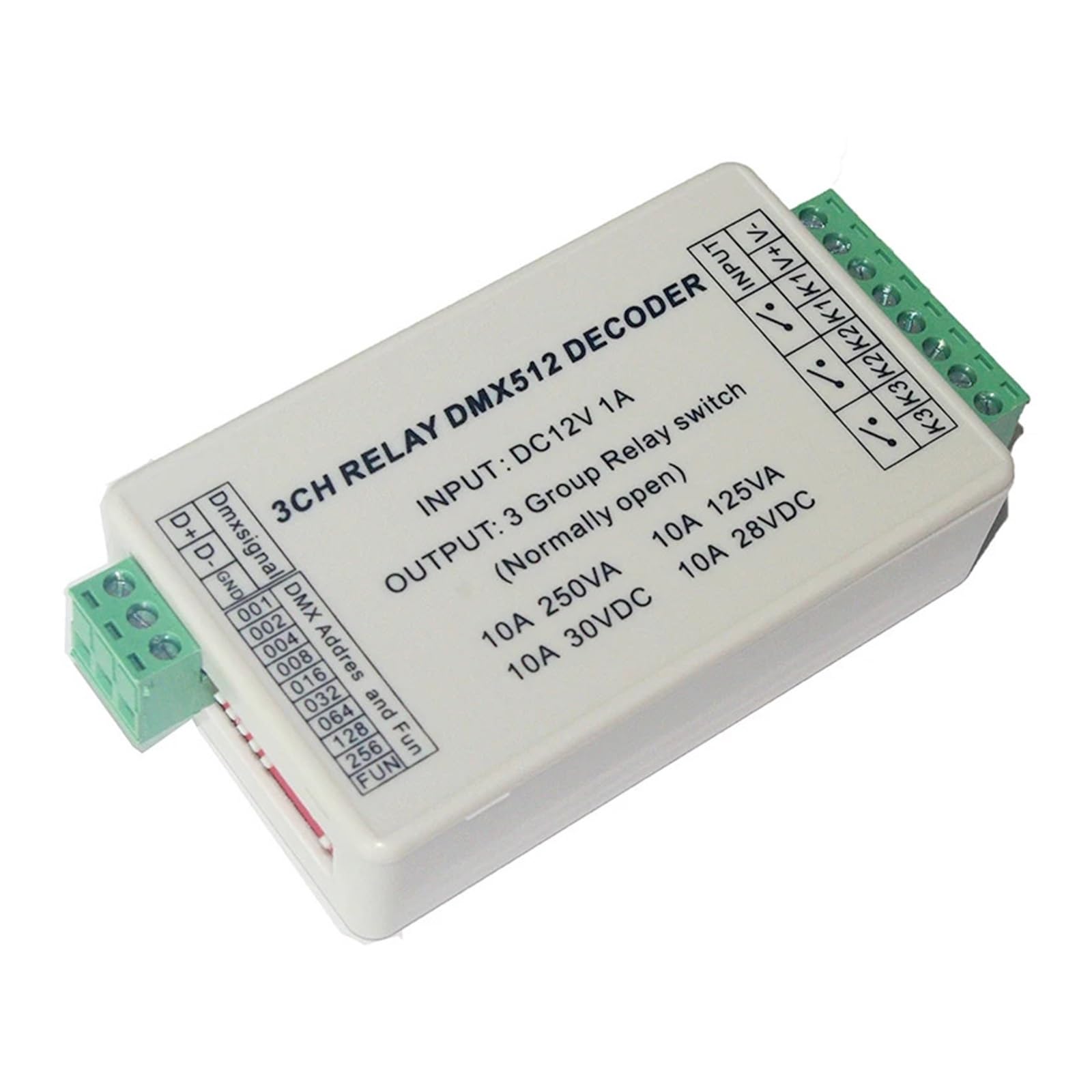3CH dmx512 LED Controller 3 Channel 512 Relay Output decoder Switch DC12V 10A*3CH dimmer
