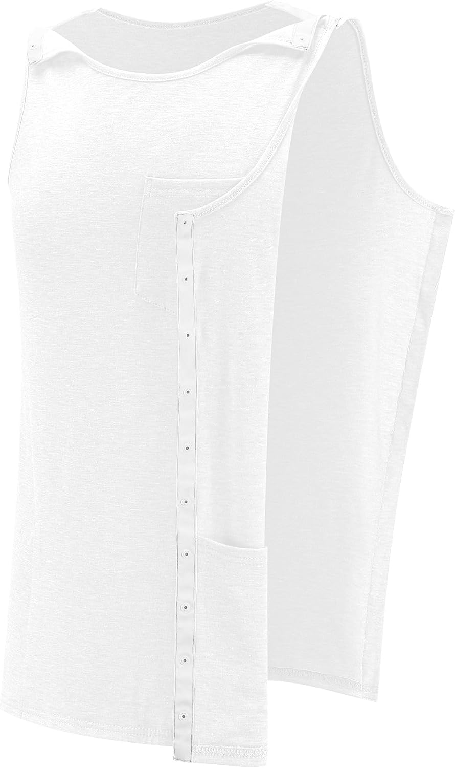 iWoo Post Surgery Tank Tops for Women/Men Mastectomy Shoulder Tearaway Snap Shirts Button Up Rotator Cuff Chemo Recovery