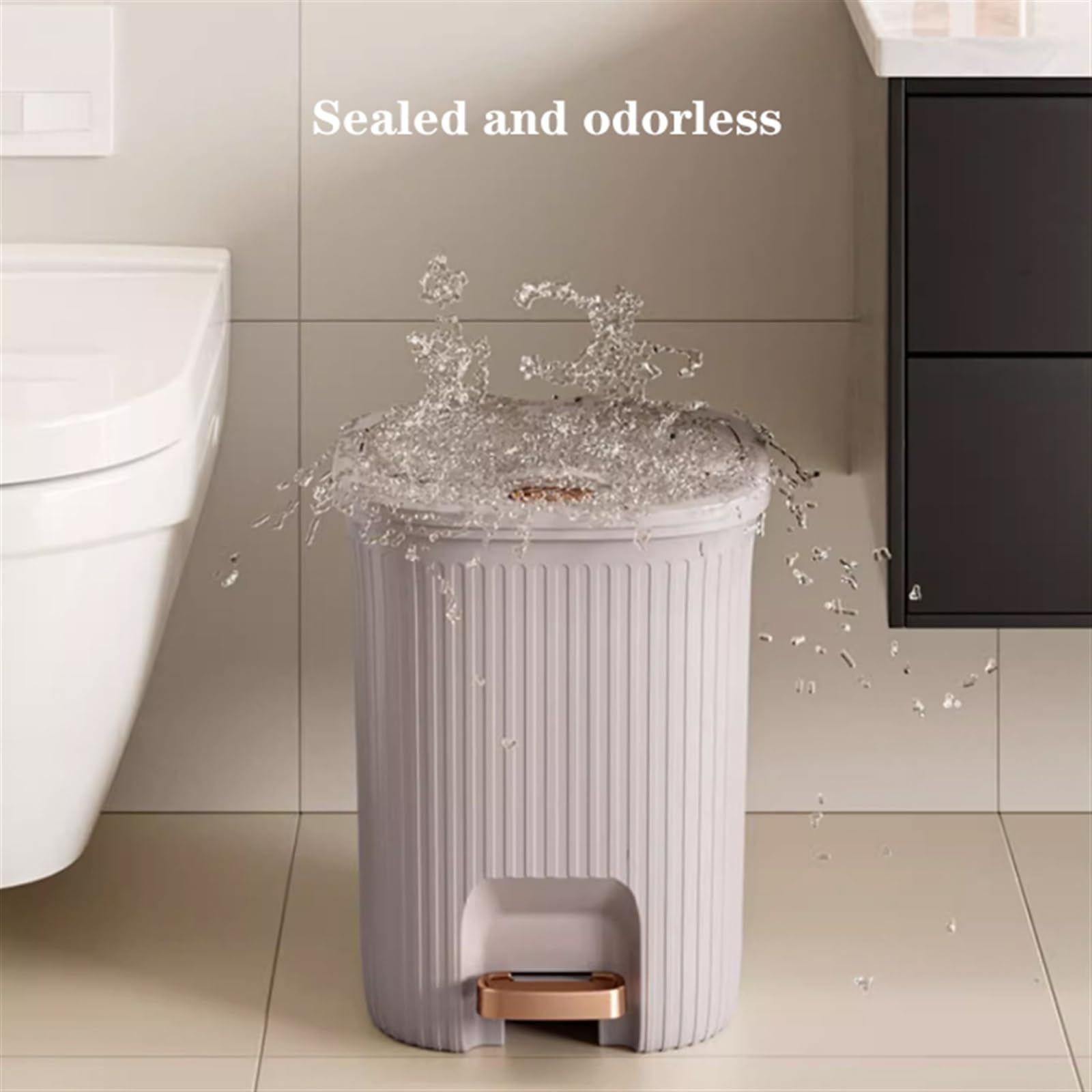 Pattumiera da bagno con coperchio superiore a pressione Pattumiera da