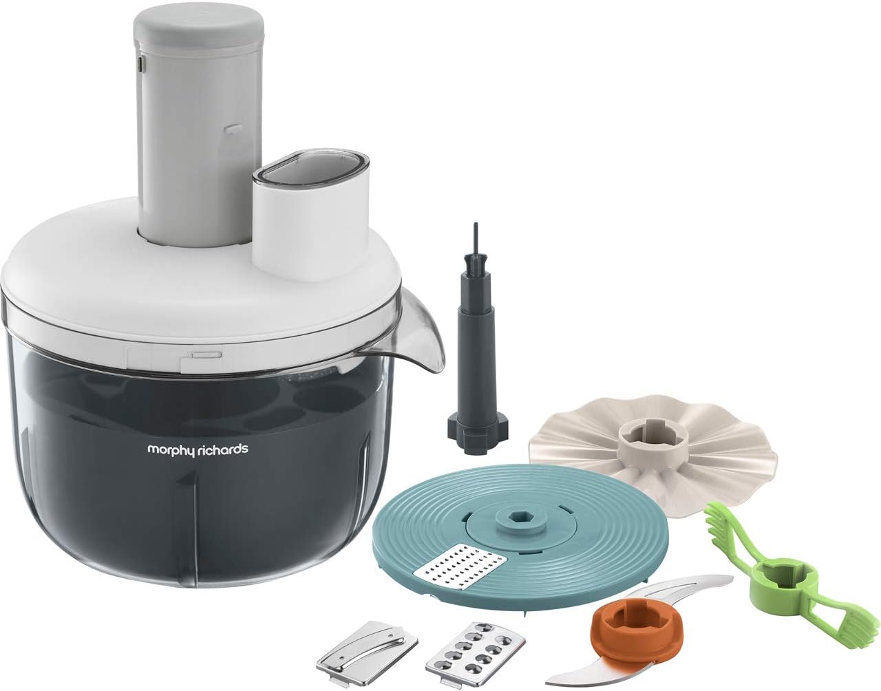 401012 Prepstar Food Processor for Innovative Meal Prep with All in One Easy Storage Solution, BPA Free Mixing Bowl, 350 W, White