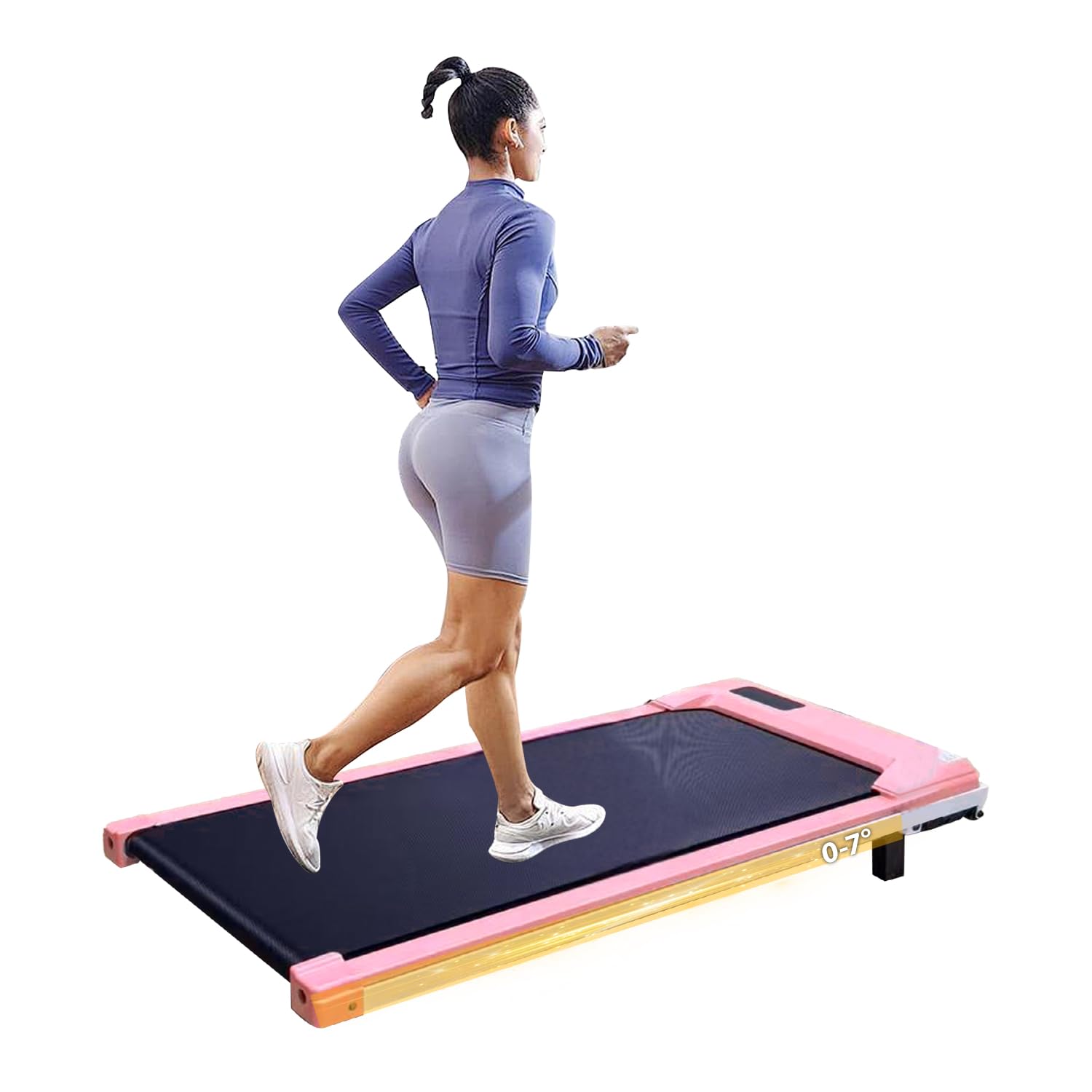Walking Running Pad Machine Under Desk Treadmill with Incline 7° Pink