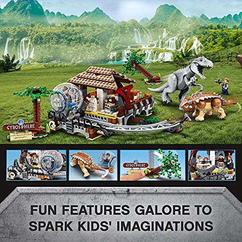 Jurassic World Indominus Rex Contro Ankylosaurus, Set Dinosauri Giocattolo da Costruire con Girosfera, per Bambini di 8+ Anni, 75941 - Lego - Immagine 11