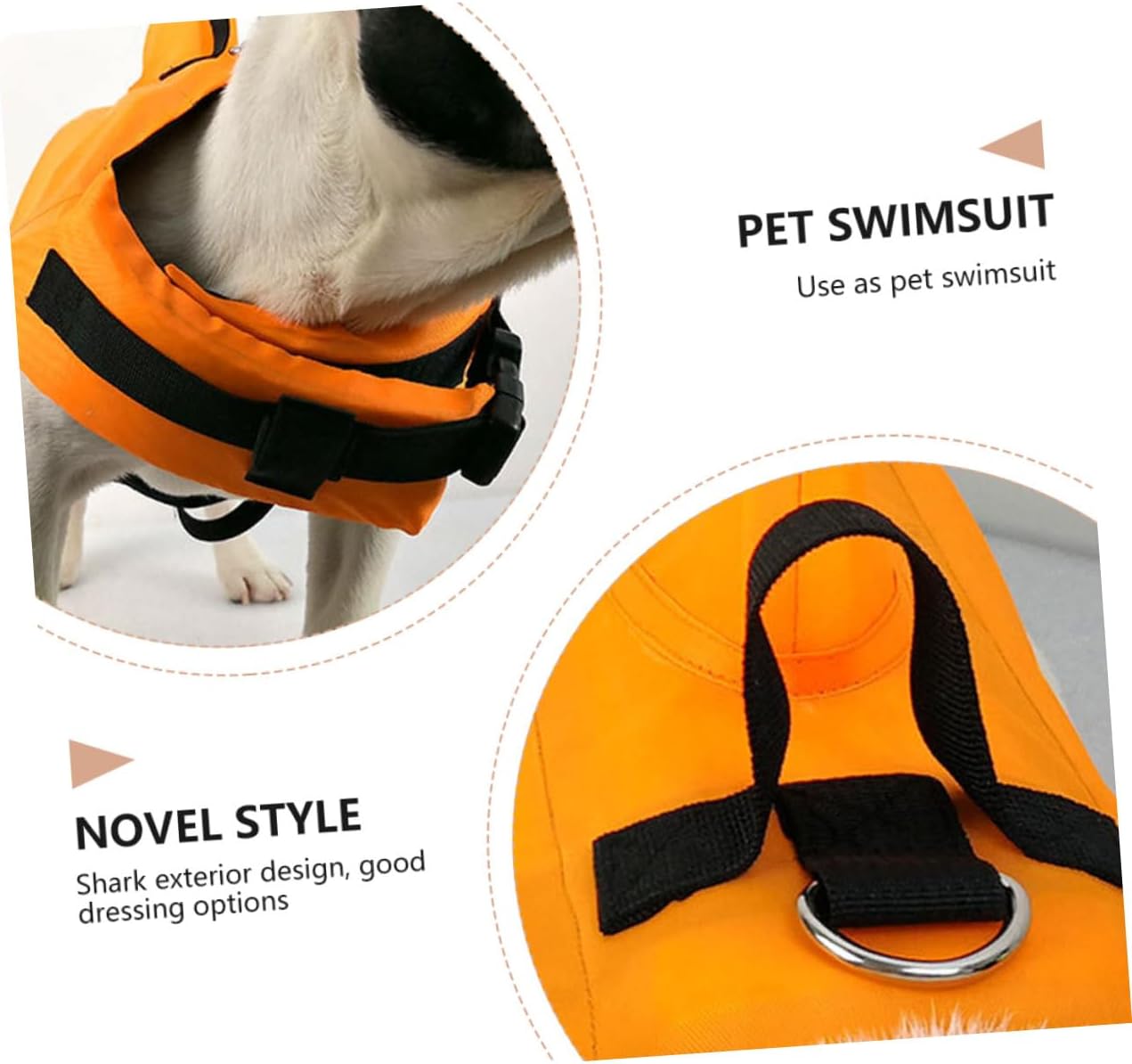 Dog Swimwear Puppy Swimming Vest Adjustable Safety Life Jacket Orange L for Small and Large Dogs Boating and Swimming