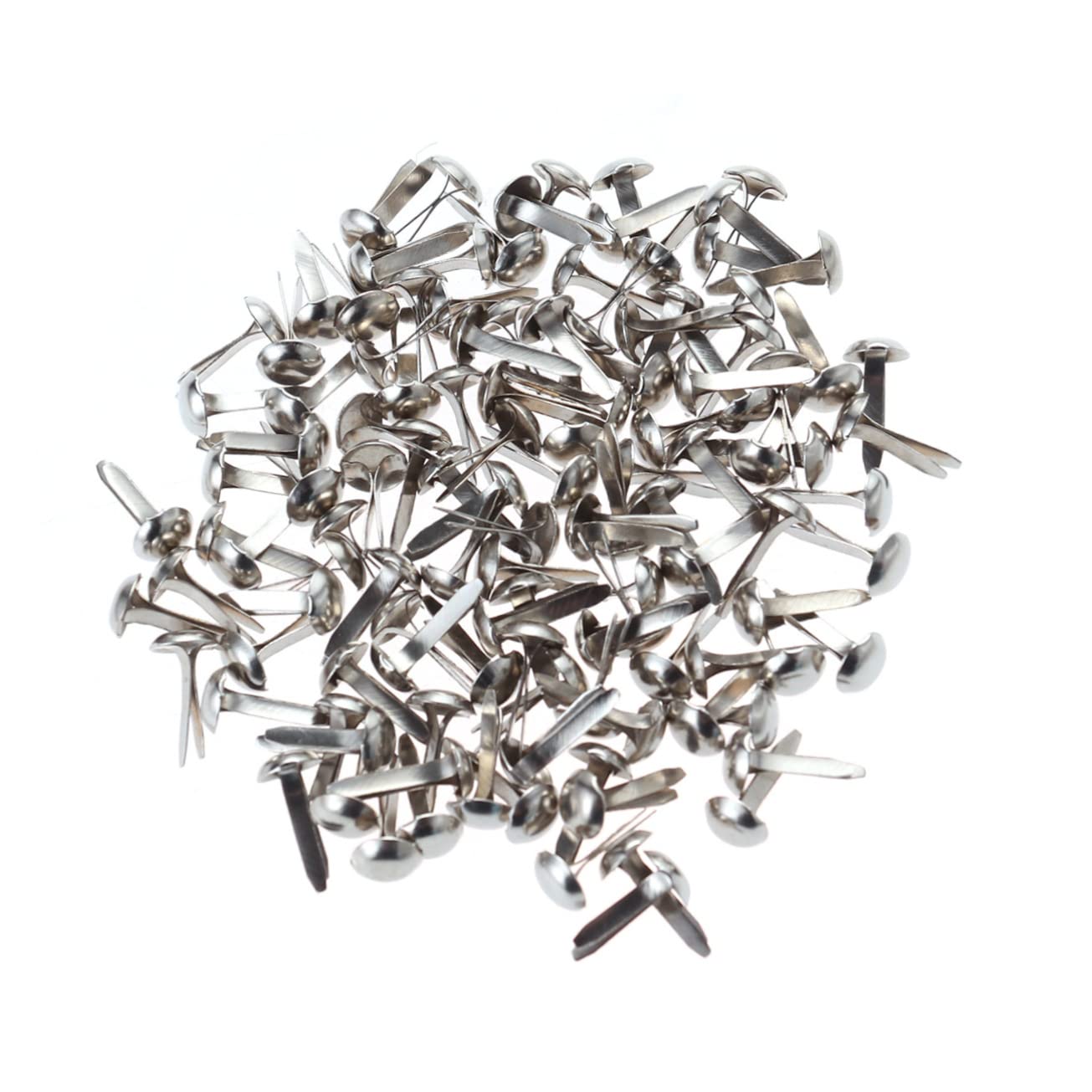 KONTONTY Mini Spikes Round Pastel Brads for Crafts 100 Pieces 5.5x11mm Metal Scrapbooking