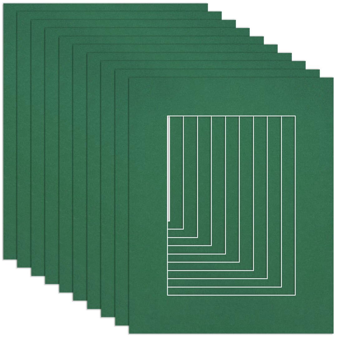 Procut Global 10x8" Emerald Picture Mounts to Fit 7x5" Aperture - Precision Cut Cardboard Photo Mount - Ideal for Frames, Prints, Artwork & Certificates - Sizes & Colours Available - 10 Pack โ image 1