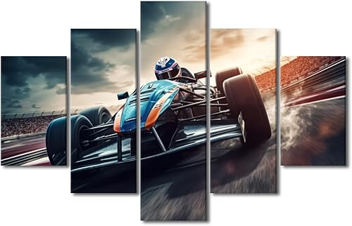 Miniatura 28 de TUMOVO Pintura retro para motocicletas, impresiones artísticas de motocicleta Cyberpunk, 5 piezas, lienzo, arte de pared, arte de pared Giclée,