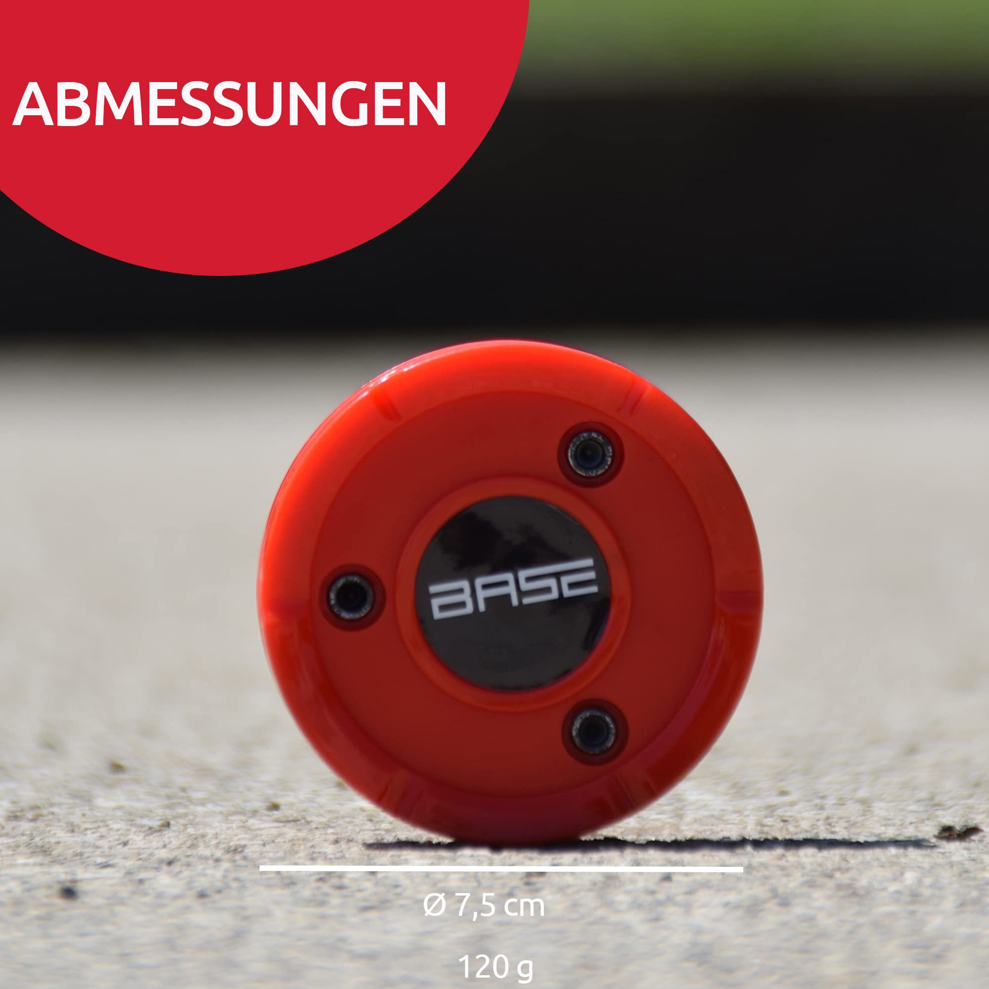 Base Sandwich Pro I Stickhandling & Trainings-Puck I Gute Gleieigenschaften I Für Alle Temperaturen I Inline-und Street Hockey I 120 Gramm I Rot Unisexe, Rouge, 7,5 cm