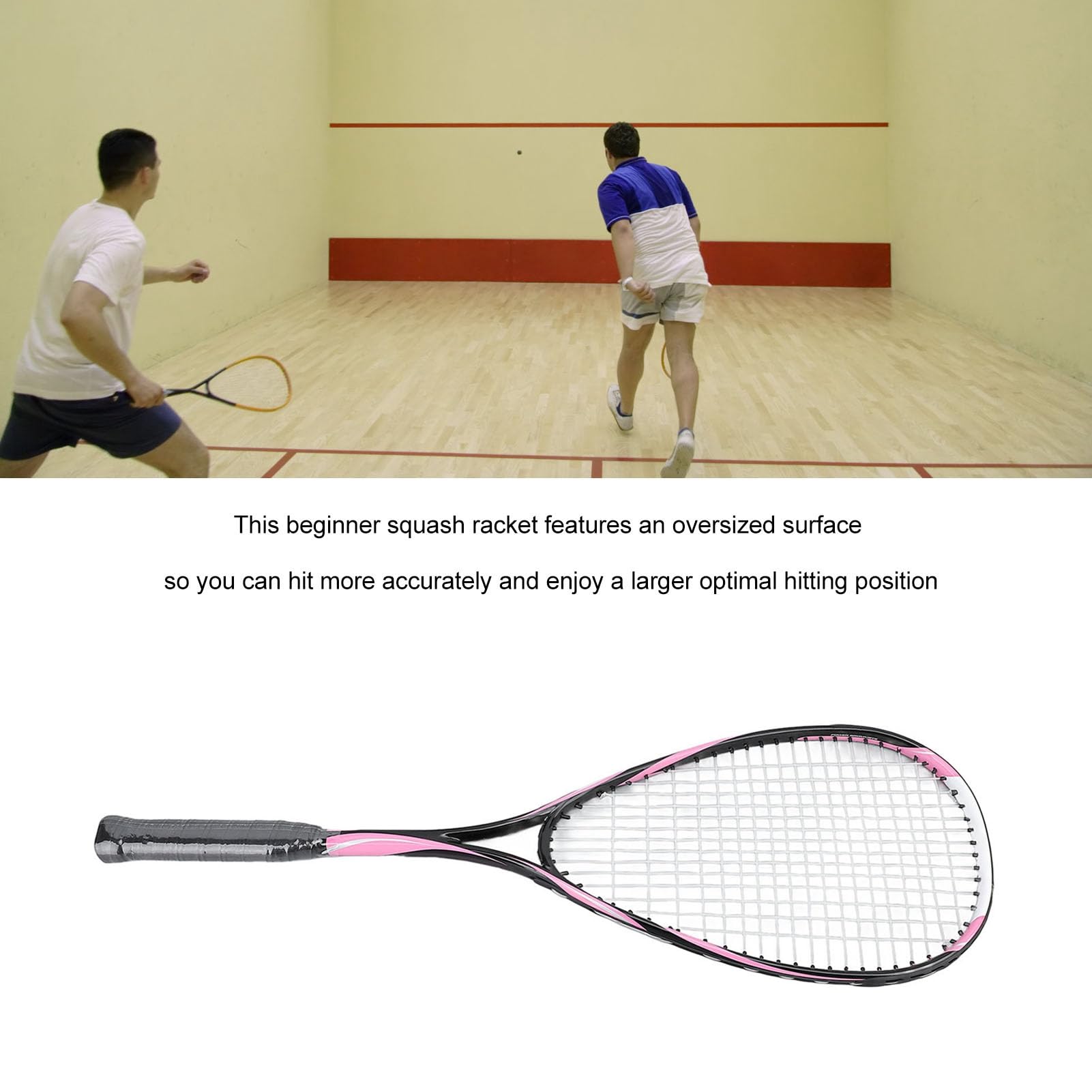 Racchetta da Squash, Kit di Racchette da Squash per Allenamento per Principianti Leggero in Carbonio Racchetta da Squash con Tracolla per Palla da Allenamento e Borsa per