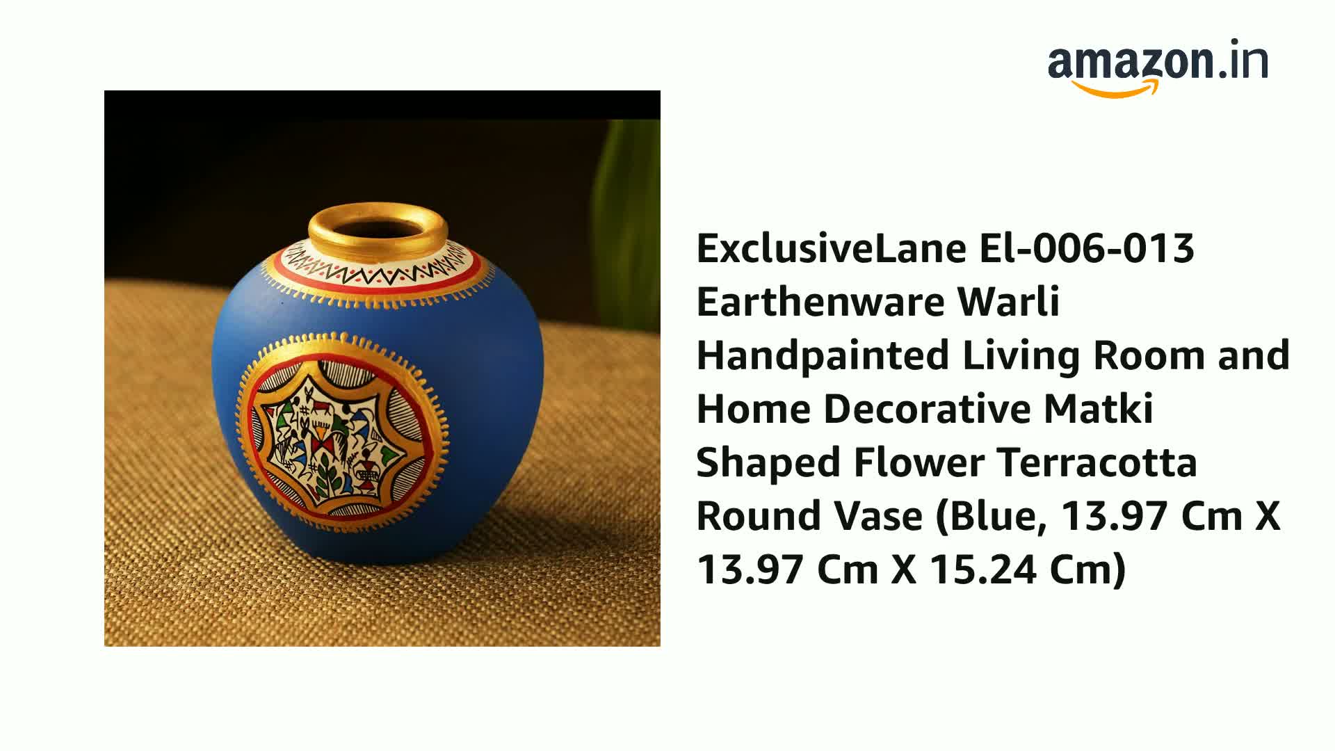 Buy ExclusiveLane El-006-013 Earthenware Warli Handpainted Living