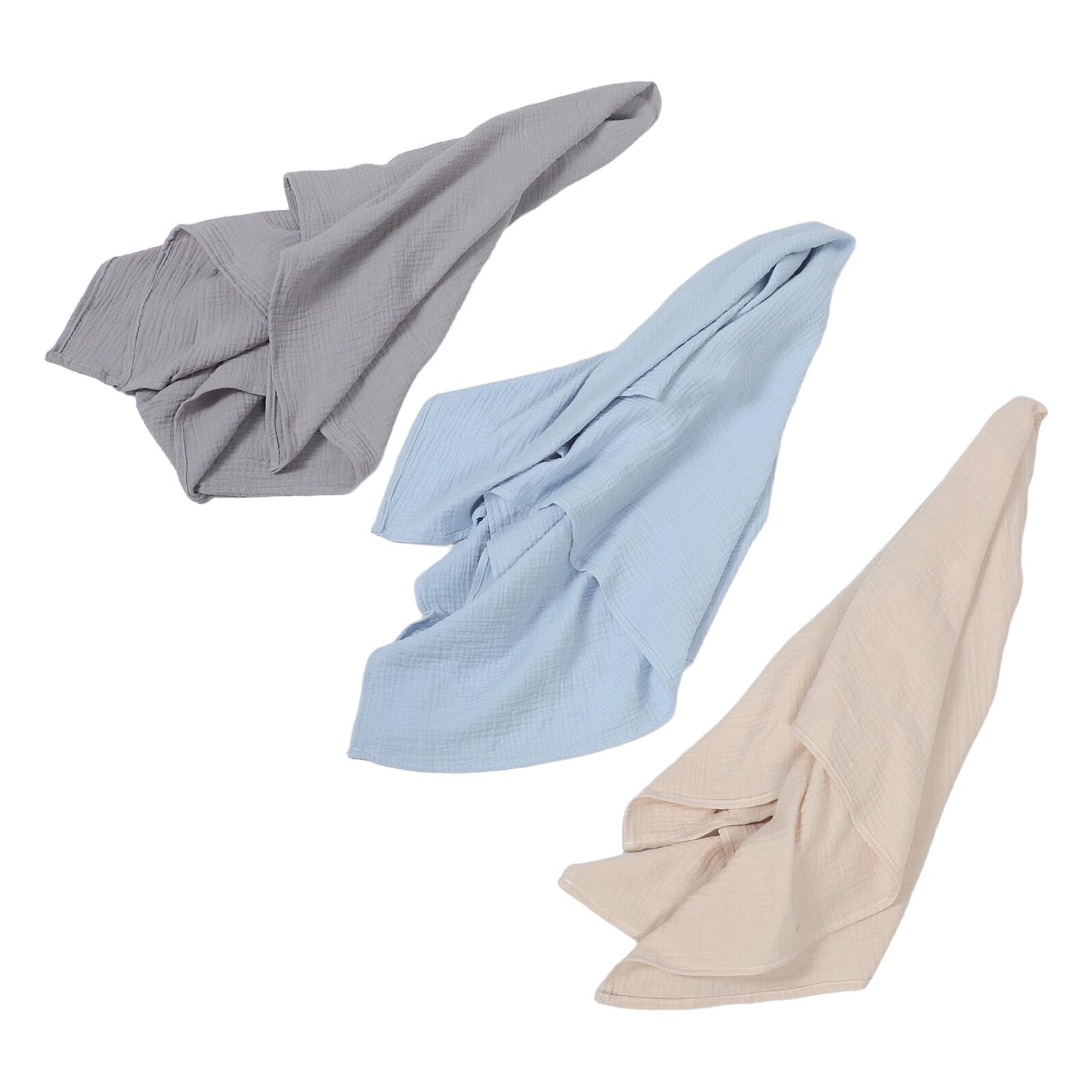 BESPORTBLE 3 Pezzi Coperta Mussola Neonato Neonato Tessuto Avvolgente per Bambina Maschi e Femmine Copertina Fasciatoio Traspirante per Sonno e Bagnetto Design Rilassante e Ampia