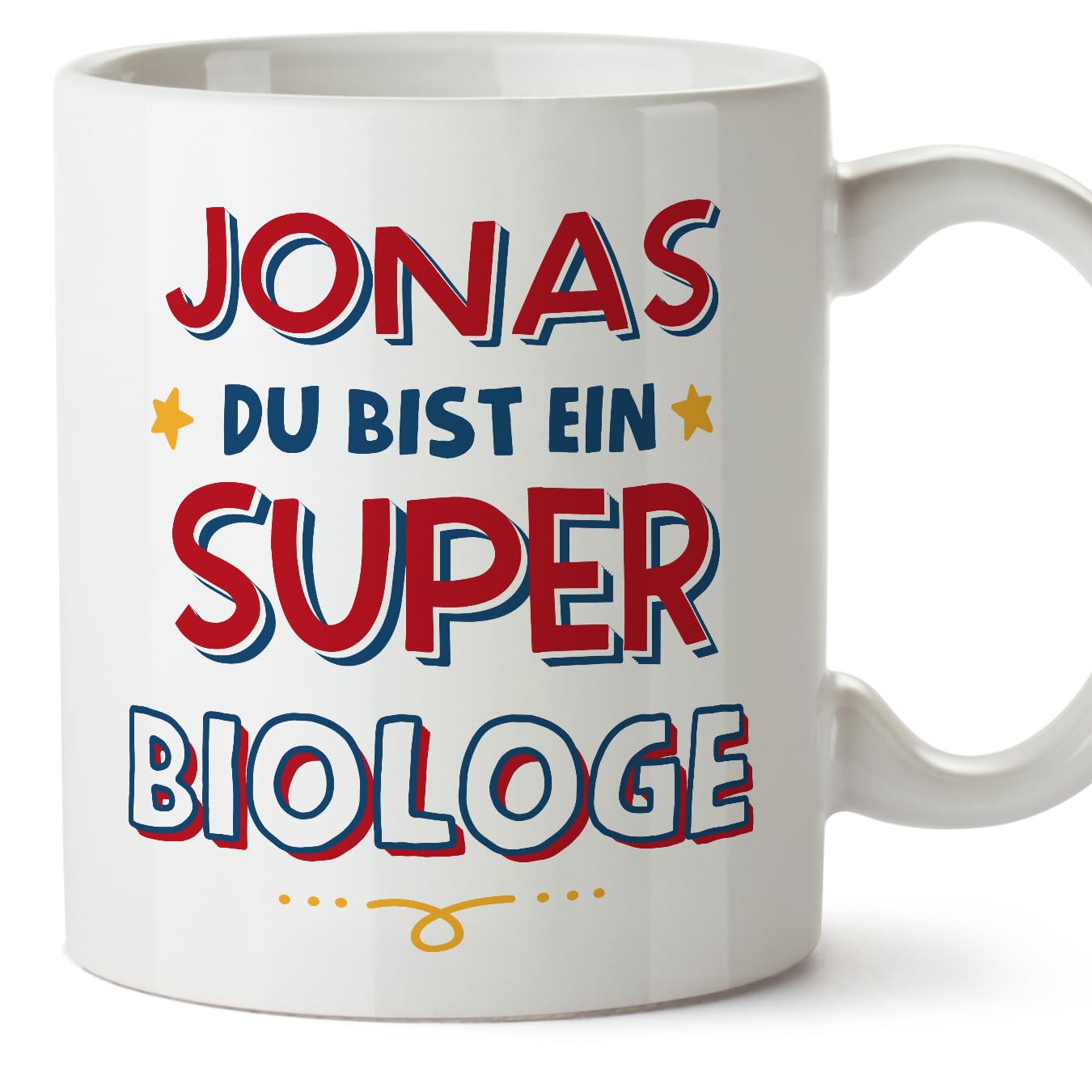 MUGFFINS Personalised Mug for Biologist Man - in German - Du Bist Super - Funny Custom Gift for Colleagues - Ceramic 11oz Mug — image 1