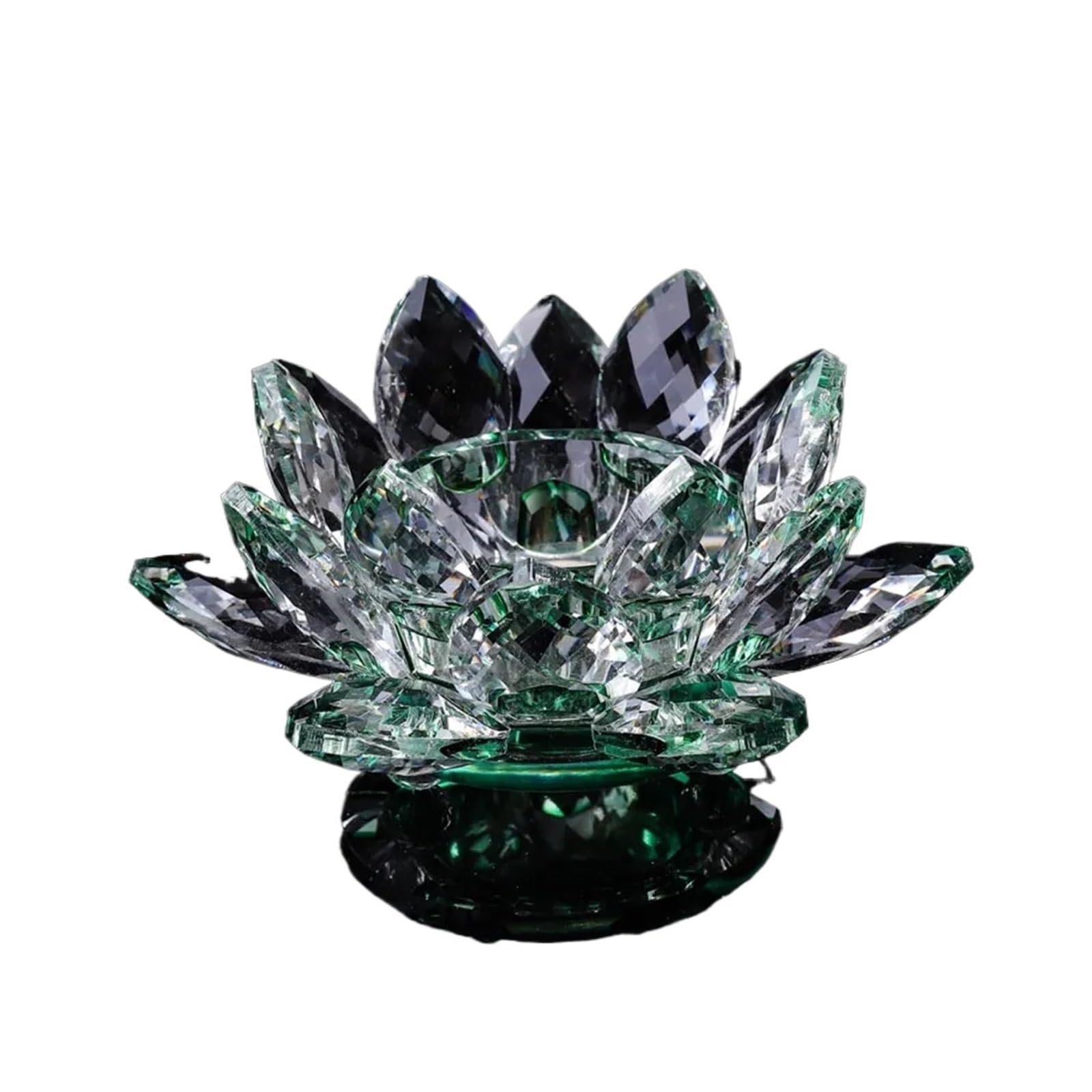 Handcrafts Crystal Lotus Flower Candlesticks Glass Tealight Candle Holders Ornament Home Decor(Color4)
