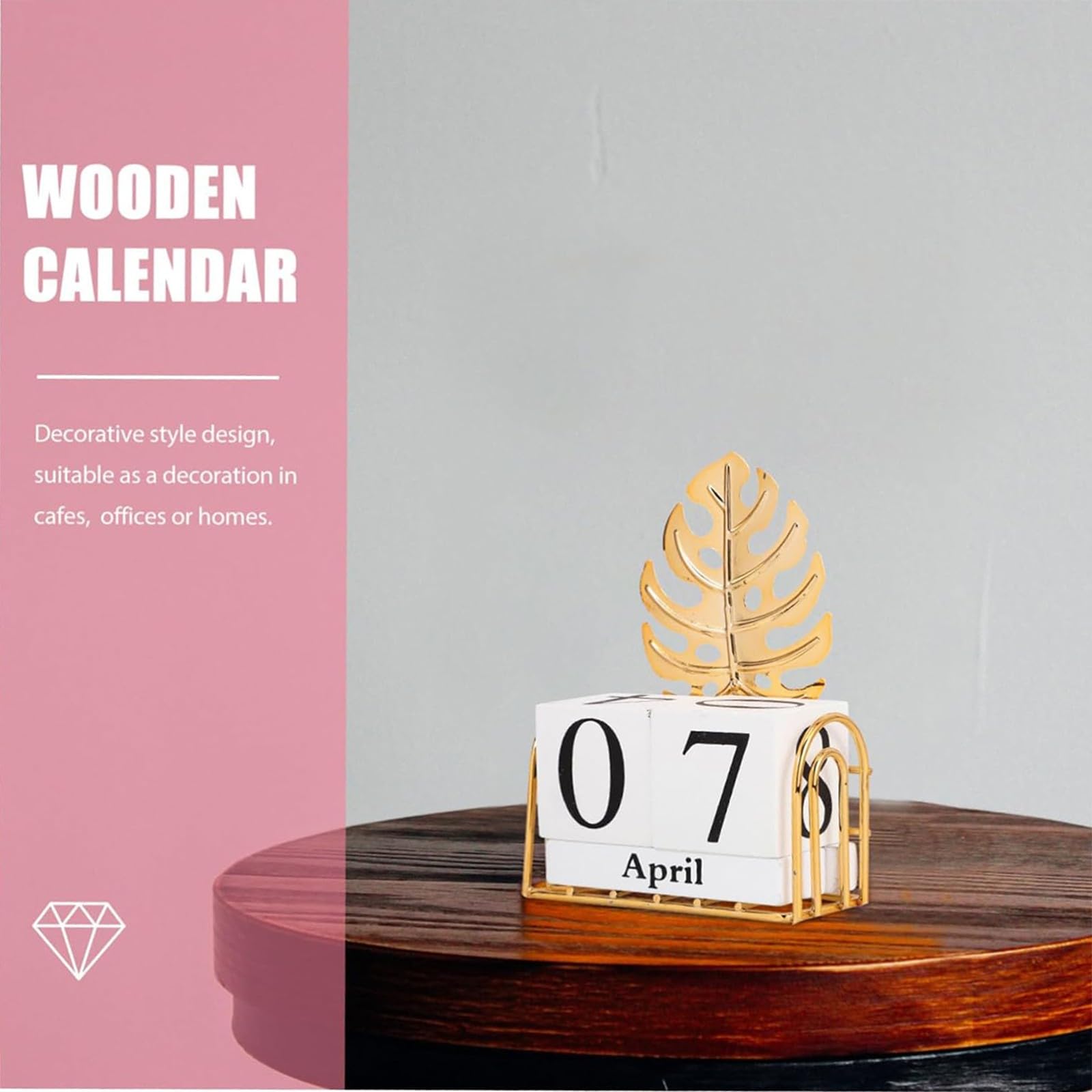 Calendari perpetui, Calendario da tavolo in legno e ferro, ornamenti da scrivania, decorazioni creative per la scrivania di casa, tavolini da caffè, camere da letto, 2/3/4 Set Calendario in legno(Siz