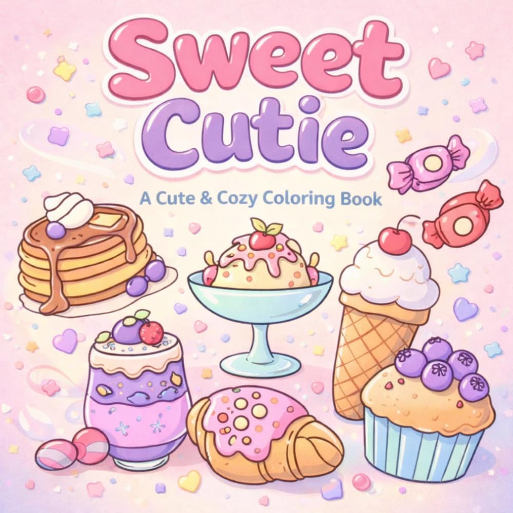 Sweet Cutie: Adorable Sweets and Cozy Treats to Color for Relaxation and Stress Relief