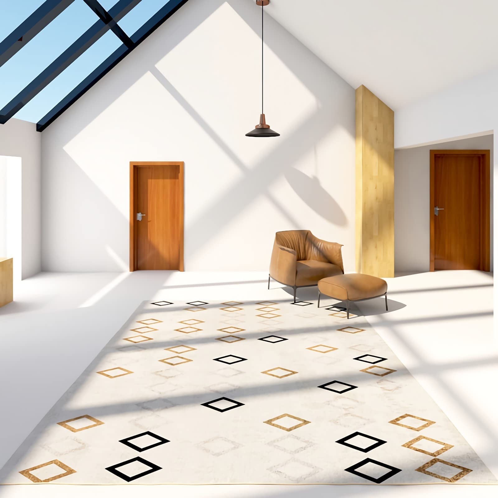 Dywany dywaniki dla dzieci do pokoju zabaw akcesoria do dekoracji sypialni żółty czarny geometryczny wzór rombu akcesoria do domu 80x160cm