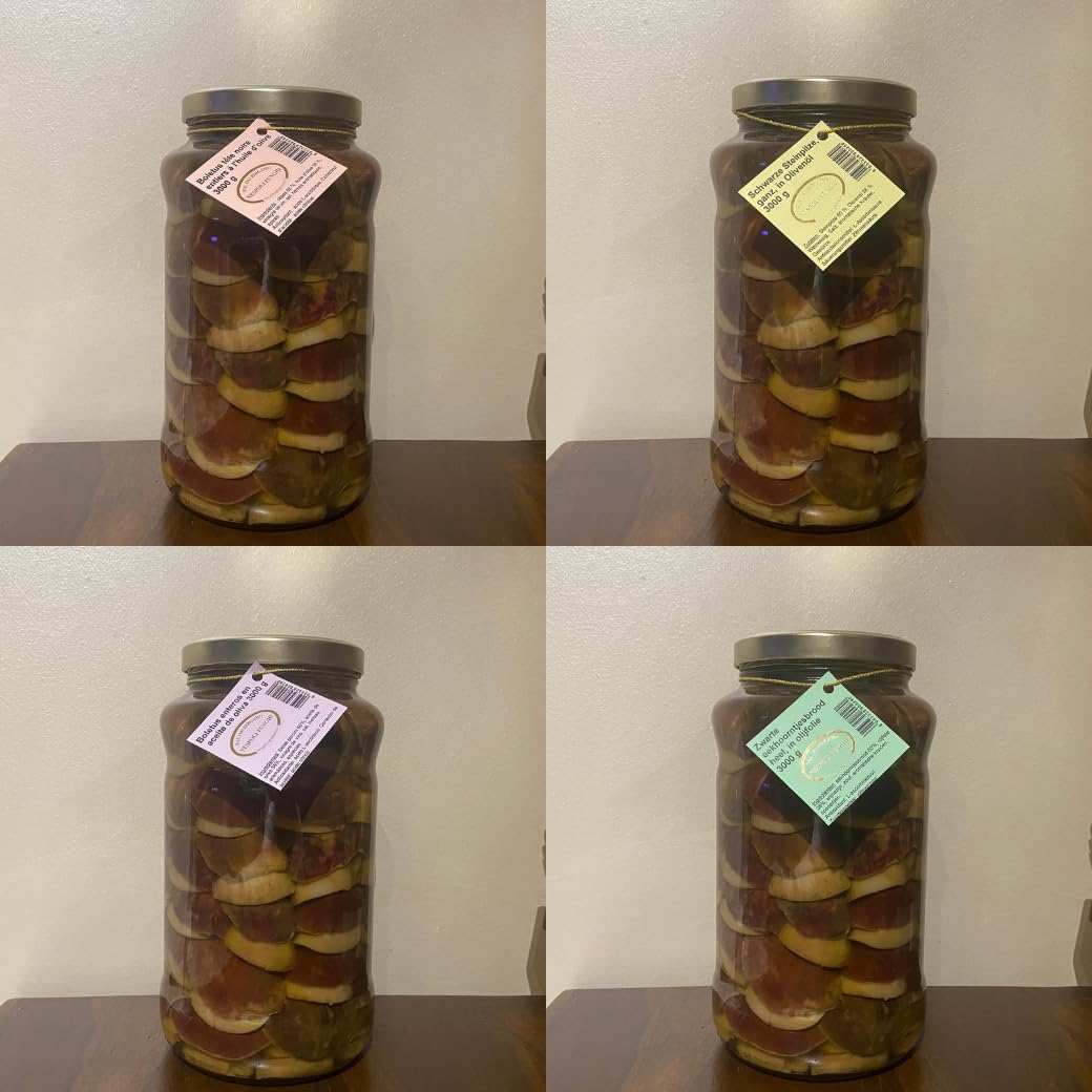 Hongos setas porcini cabeza negra enteros en aceite de oliva de 1600 g