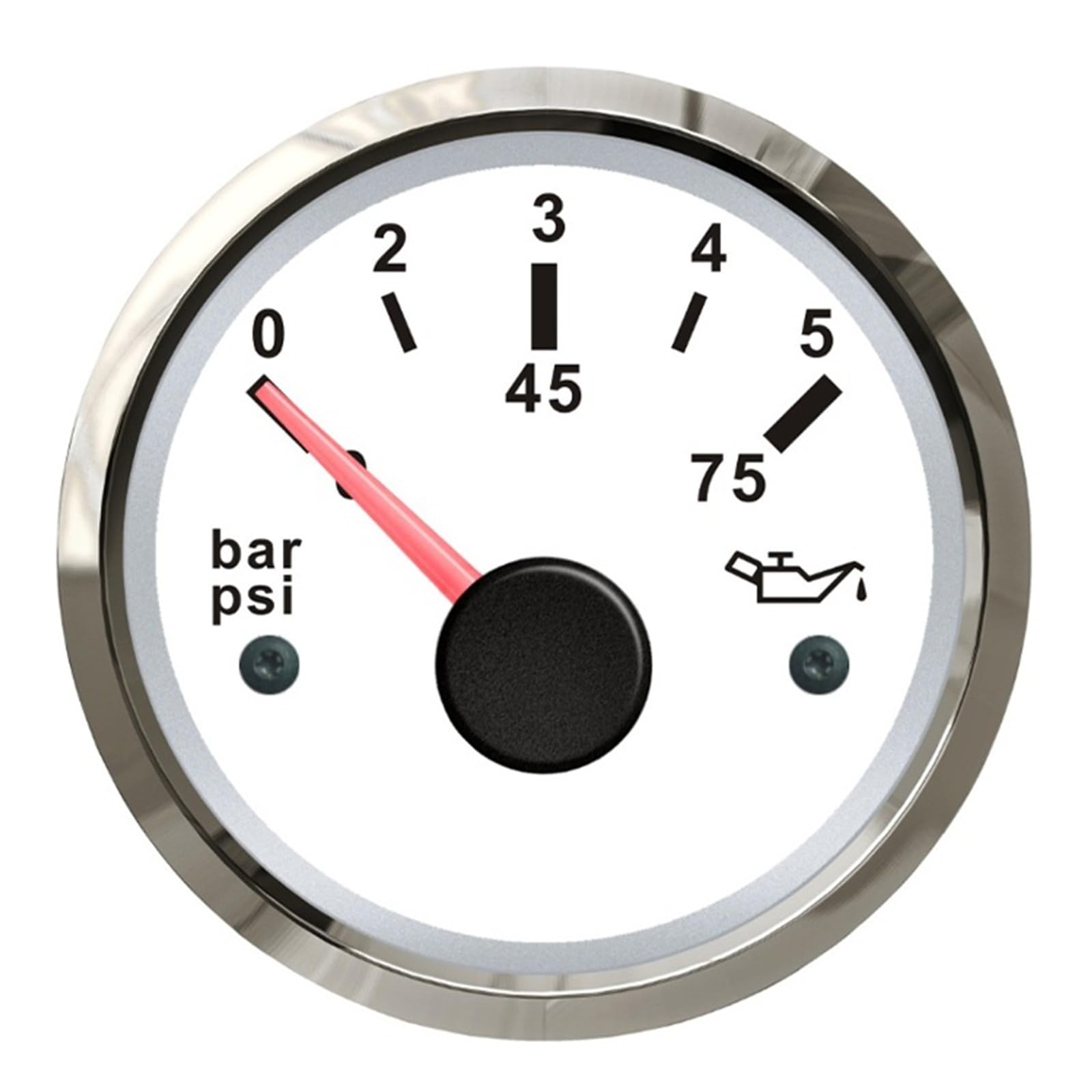 Medidor de presión de aceite de 52 mm, 0-5 bar 0-10 bar for automóvil marino con retroiluminación disponible en rojo y amarillo 12 V 24 V Pantalla multicolor(0-5Bar WS)