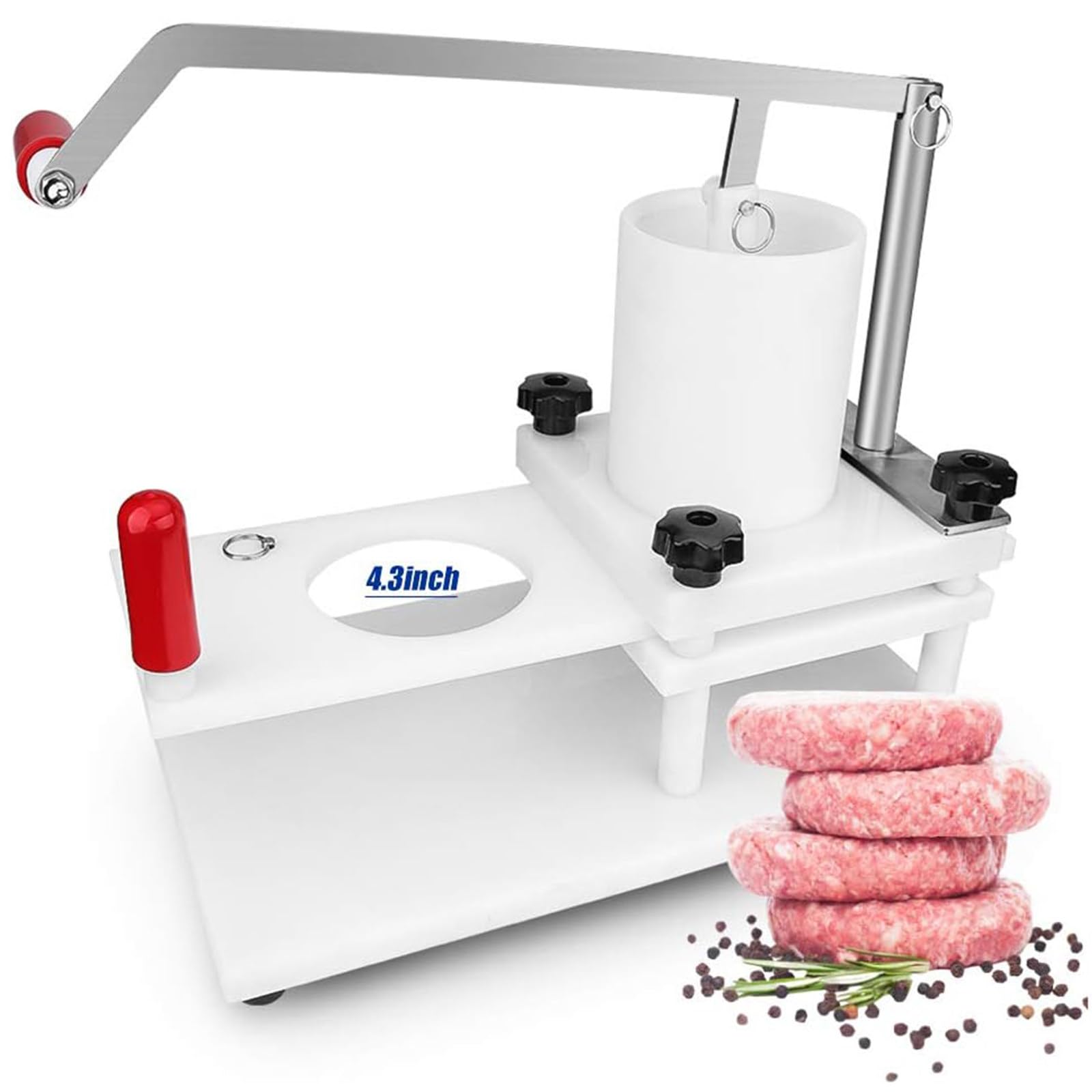 Stampo per hamburger e tortine, 110 mm, con attacco in acciaio inox, per hamburger e ristoranti, ideale per polpette dalla forma perfetta