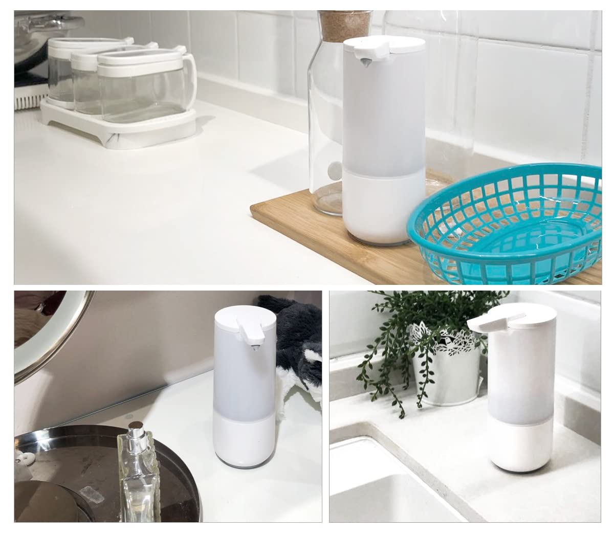 Bernstein Dispenser di sapone automatico SP1 con sensore, senza contatto, 250 ml, classe di protezione IPX6, dosatore automatico, dispenser di sapone bianco