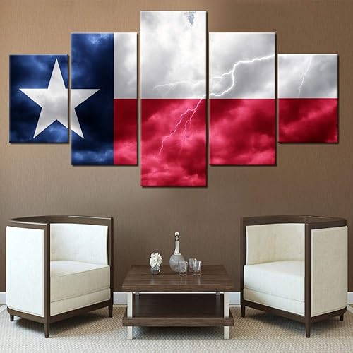 Miniatura 2 de Imágenes de la bandera de Texas de los Estados Unidos, decoración de la casa, sala de estar, lienzo multipanel, arte de pared, estrellas blancas,