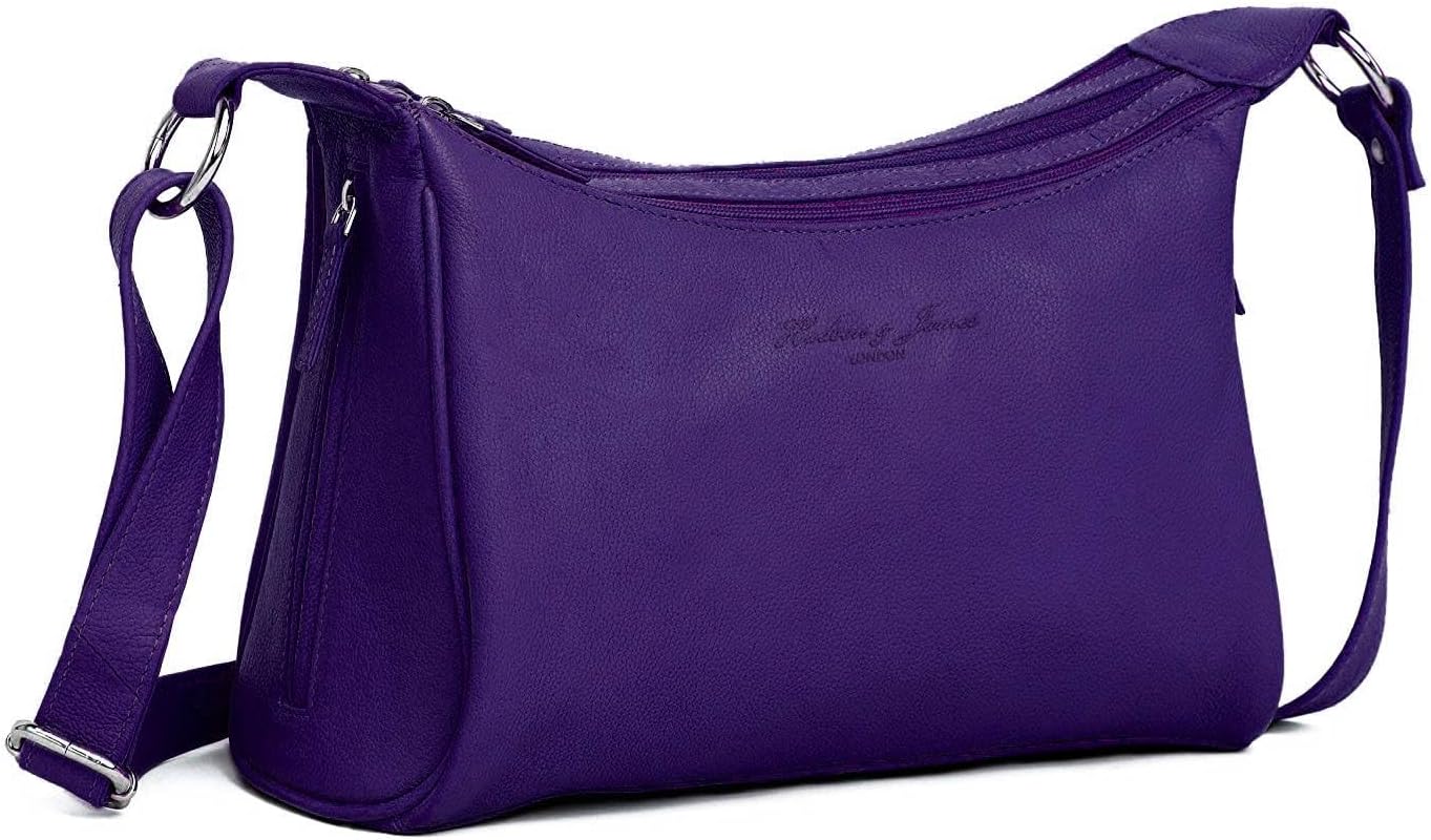 Hudson & James Designer Genuine Leather Women Ladies Travel Satchel Everyday Crossover Cross body Work iPad Shoulder Handbag Bag