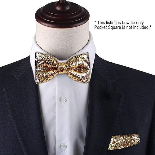 Miniatura 6 de Pajarita con purpurina, pajarita preatada con purpurina dorada, pajarita con purpurina para hombres, pajarita dorada para hombres, idea de ensueño