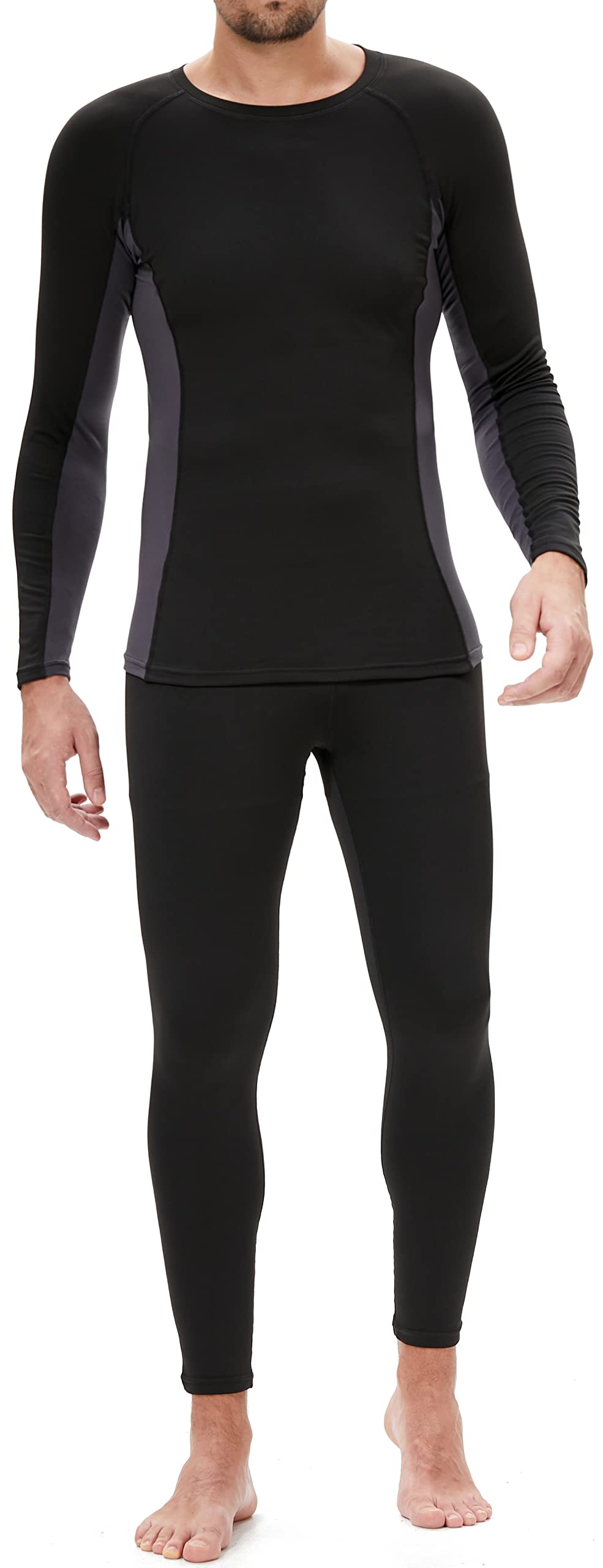 BenBoy Biancheria Intima Termica Uomo Set di Biancheria Funzionale Intima Traspirante Base Layer Invernale Termiche Abbigliamento Termico Intimo per Sci Ciclismo Corsa