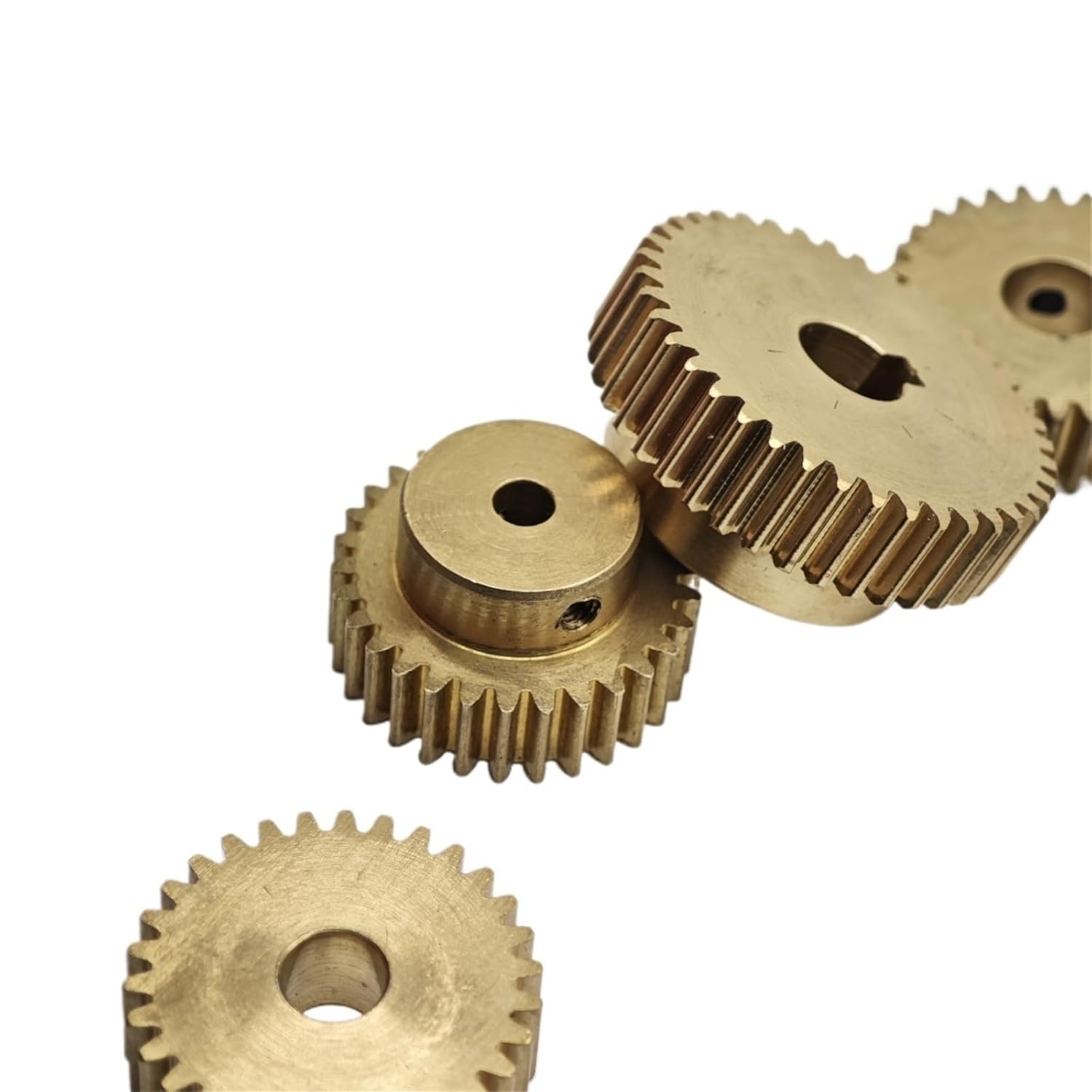 Brass 0.6 Module 90T Spur Gear with Step 5mm Teeth Thickness Straight Teeth Pinion 0.6M 90T Cylindrical Gear Mechanical(8mm bore)