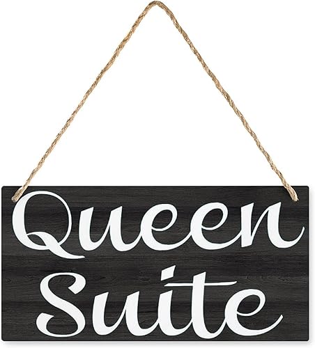 Queen Suite - Letrero de madera para decoración de pared de madera, placa decorativa para casa, familia, sala de estar, dormitorio, cocina, 12 x 6