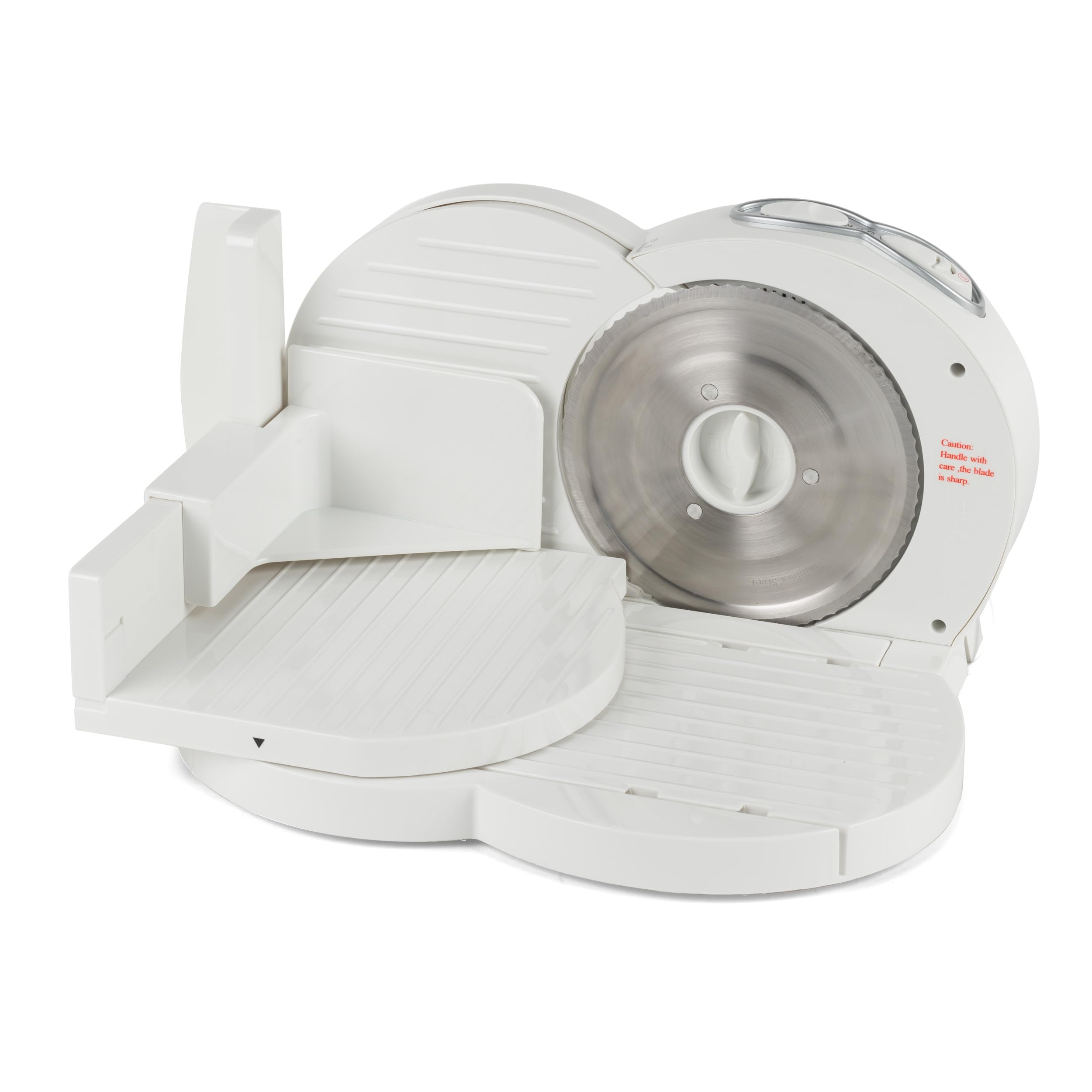 Progress Electric Meat Slicer – Non-Slip Deli Food Cutter for Bread/Cheese/Cold Cuts, 17 cm Stainless Steel Serrated Blade, Adjustable Thickness 1-15 mm, Home Slicing Machine, Food Pusher, 150 W-picture-29