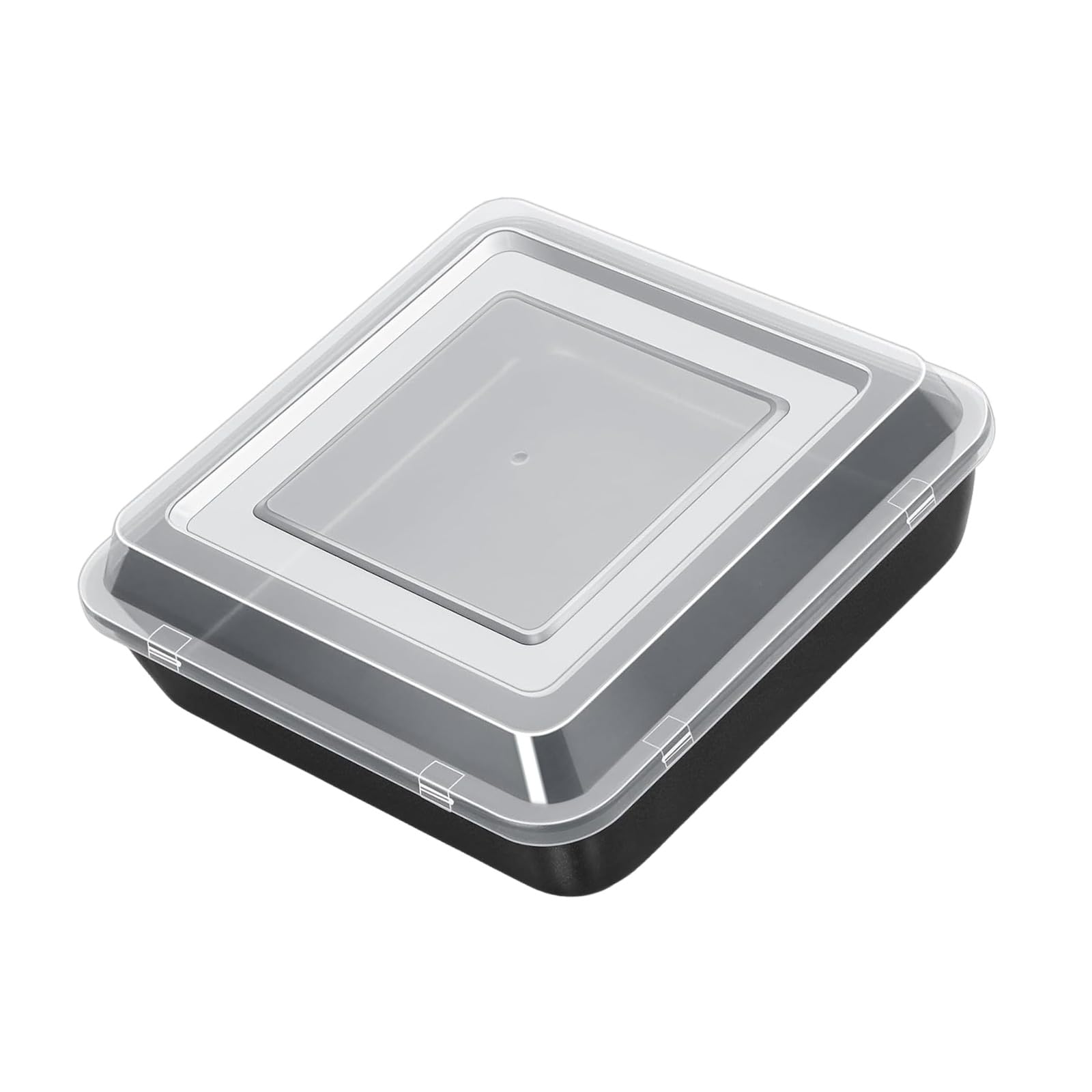 Qusinfc Multipurpose Stainless Steel Nonstick Cake Pan with Lid for Baking and Storing Food and Dishwasher Safe Food Storage Container