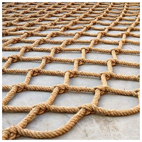 XXN Protection Net,Plant Horticultural Decoration Growth Rope Fence Stair Balcony Railing Safety Netting,Hemp Twisted Manila Natural Cotton Jute Strong and Wear Resistant,Diameter of 8mm(0.31in)