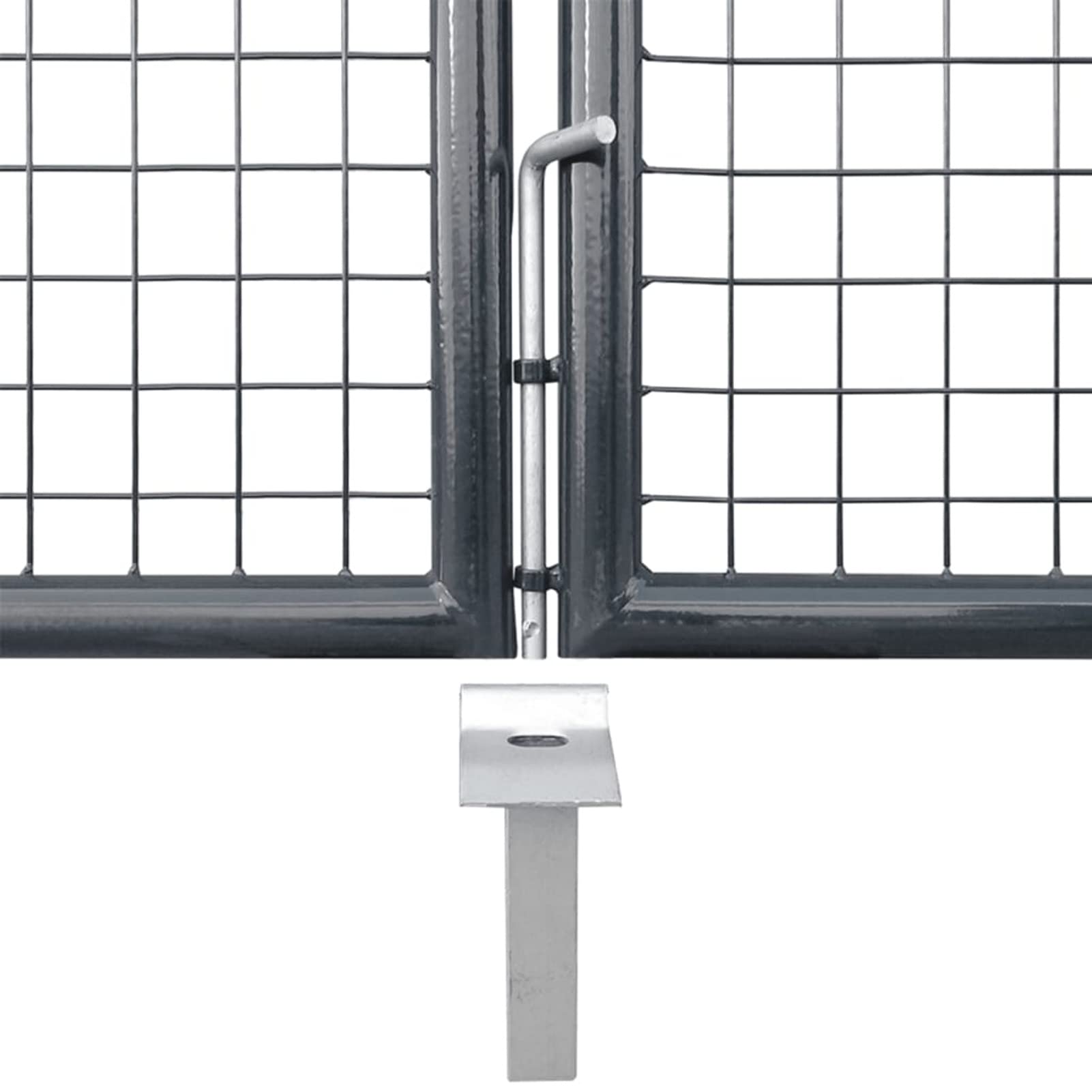 Portón de Jardín de Acero Galvanizado con Cerradura - 300x175 cm, Color Antracita