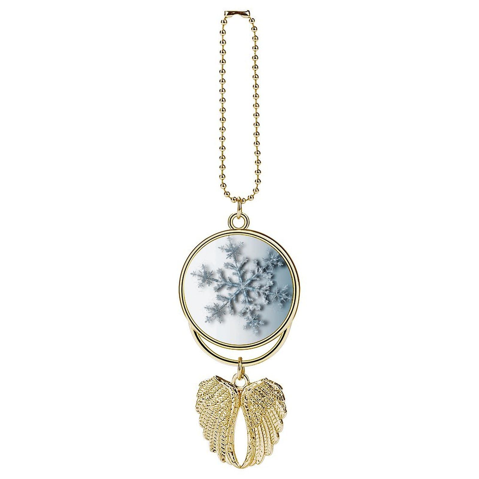 Transparent Snowflake Car Pendant Personalized Car Hanging Ornament Auto Rear View Mirror Hanging Decoration Accessories Metal Cars Interior Ornament for Most Cars Truck SUV
