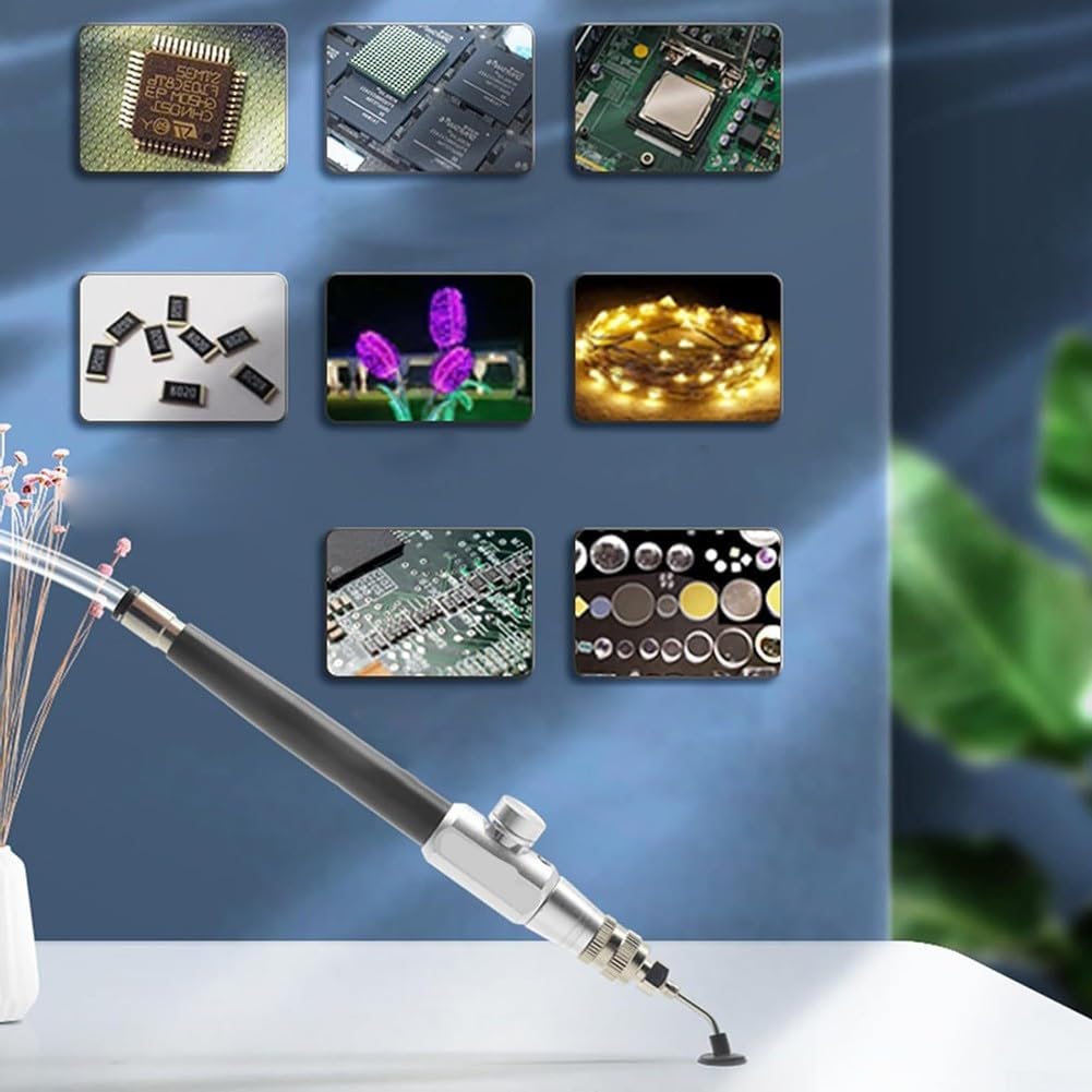 Pneumatisches Vakuum-Saugstift-Set für Elektronik und Laboranwendungen mit automatischer Entladung und einfacher Ein-Knopf-Vakuumbedienung mit Luftkompressoren